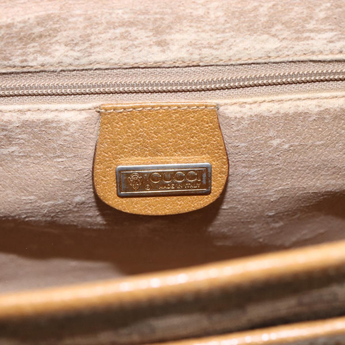 GUCCI Micro GG Supreme Shoulder Bag PVC Beige Gold Auth BA7246