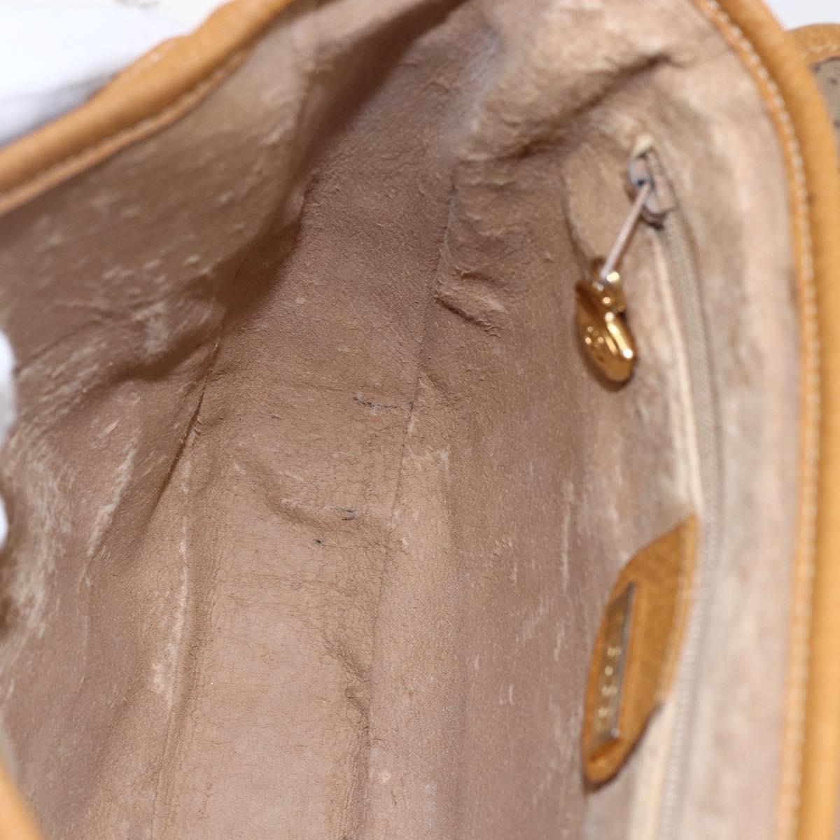 GUCCI Micro GG Supreme Shoulder Bag PVC Beige Gold Auth BA7246