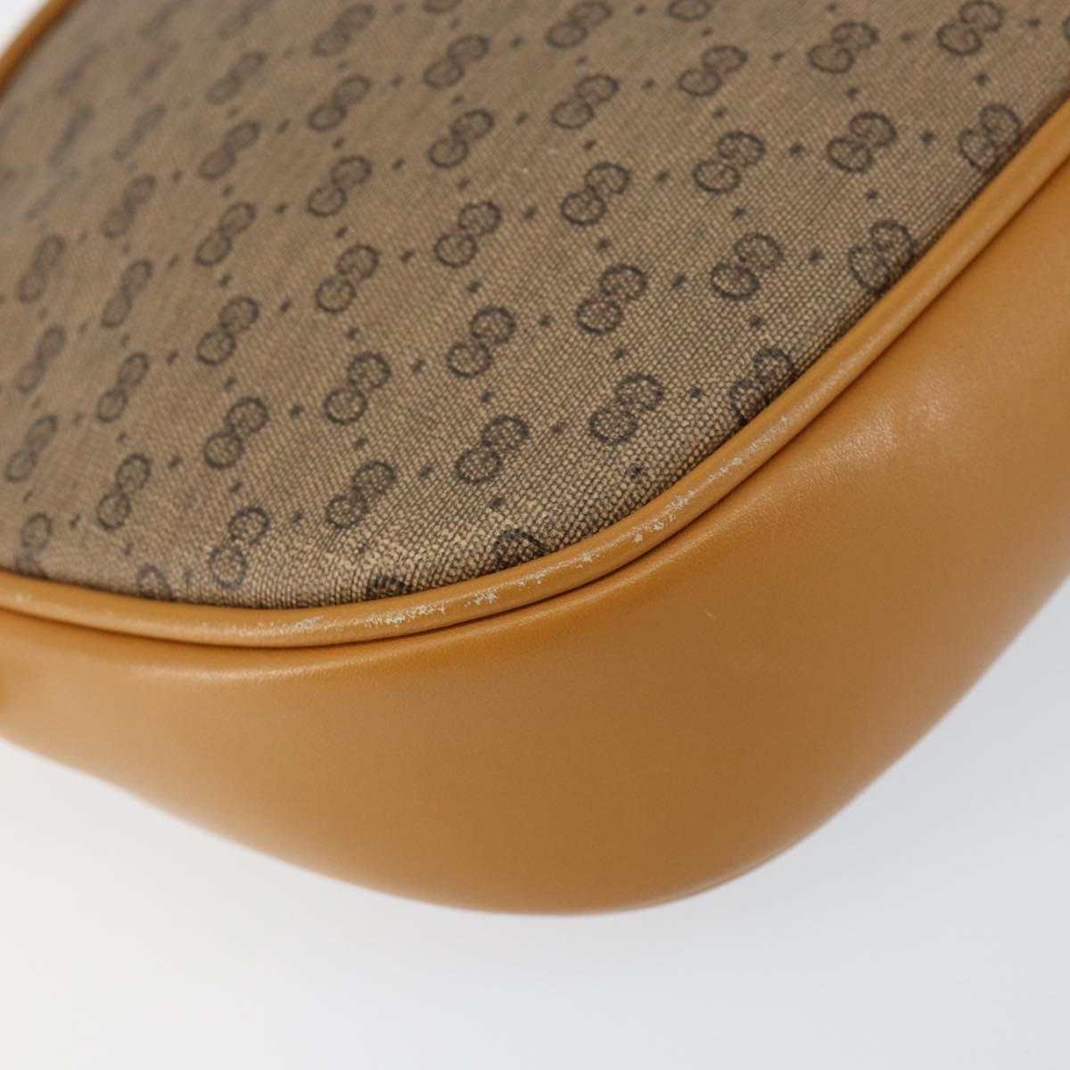 GUCCI Micro GG Supreme Bag PVC Leather Brown Gold 007 084 0094 Auth BA7247