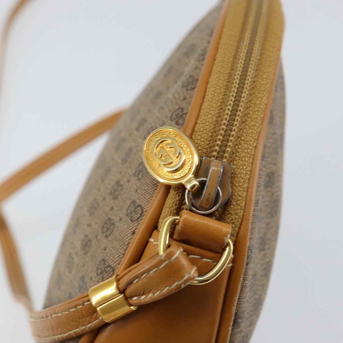 GUCCI Micro GG Supreme Bag PVC Leather Brown Gold 007 084 0094 Auth BA7247