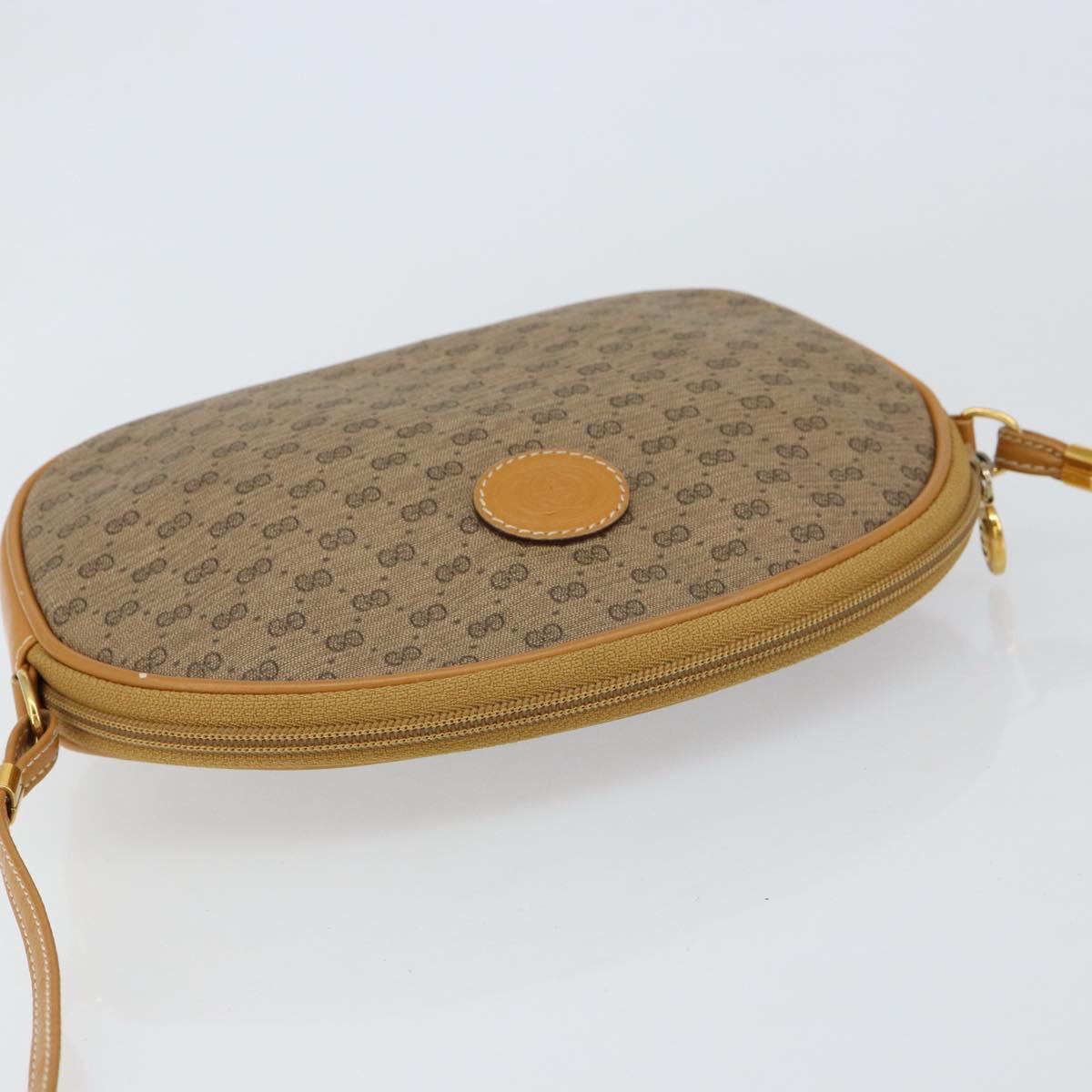 GUCCI Micro GG Supreme Bag PVC Leather Brown Gold 007 084 0094 Auth BA7247