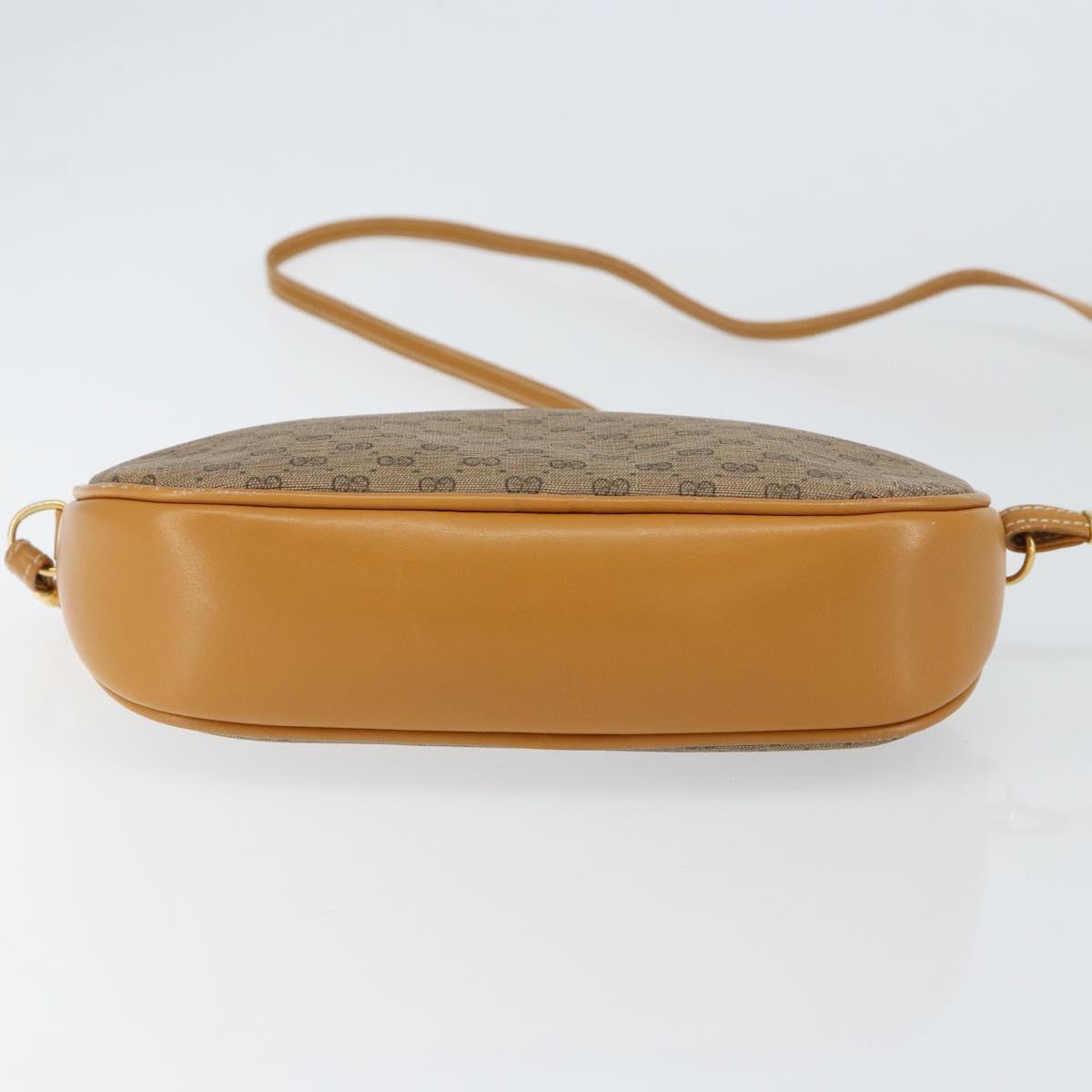 GUCCI Micro GG Supreme Bag PVC Leather Brown Gold 007 084 0094 Auth BA7247