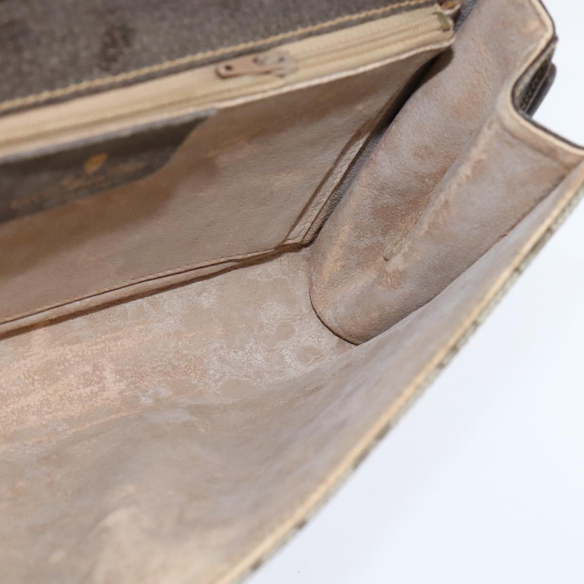 GUCCI GG Supreme Shoulder Bag PVC Beige Gold Auth BA7249