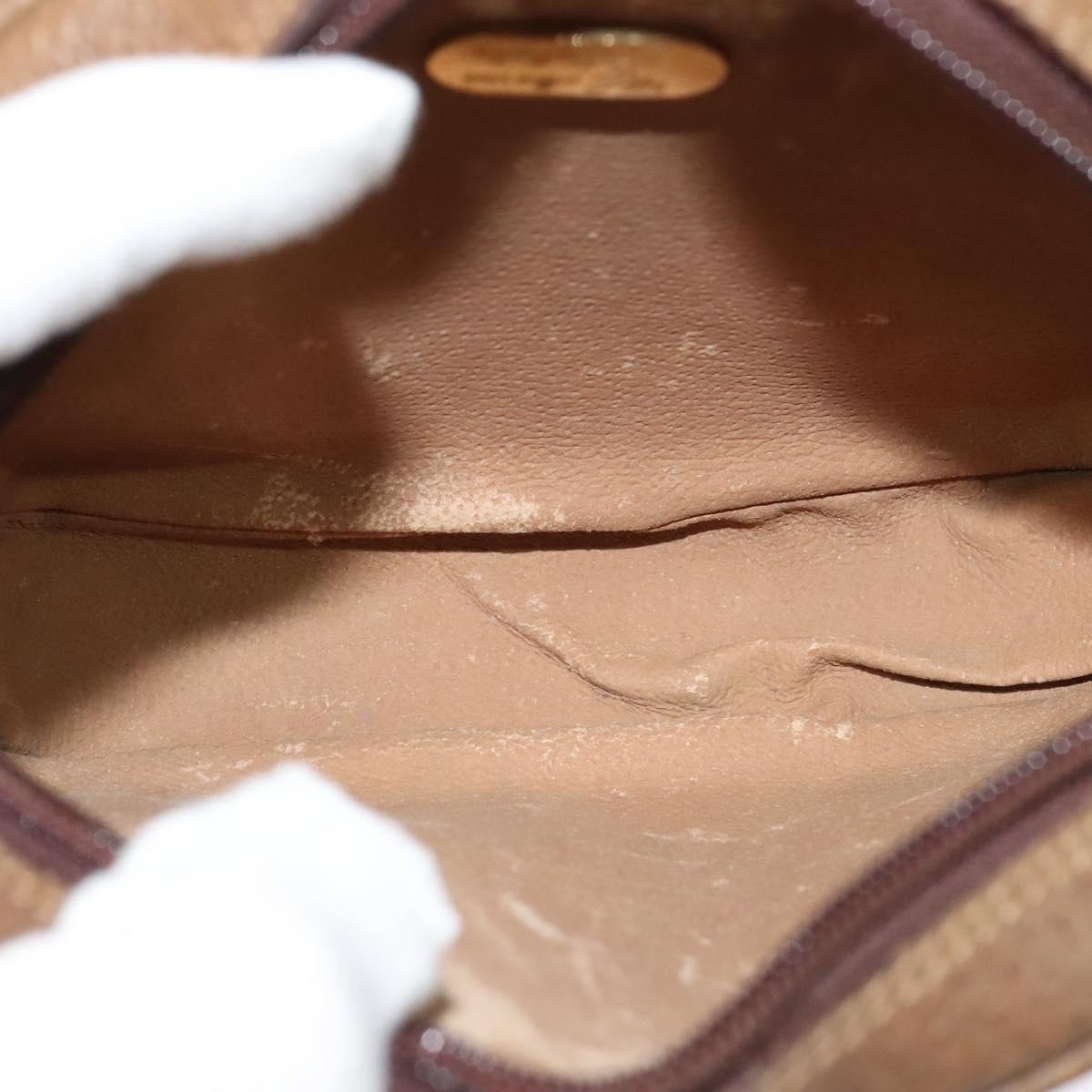 GUCCI GG Plus Supreme Shoulder Bag PVC Beige Auth BA725