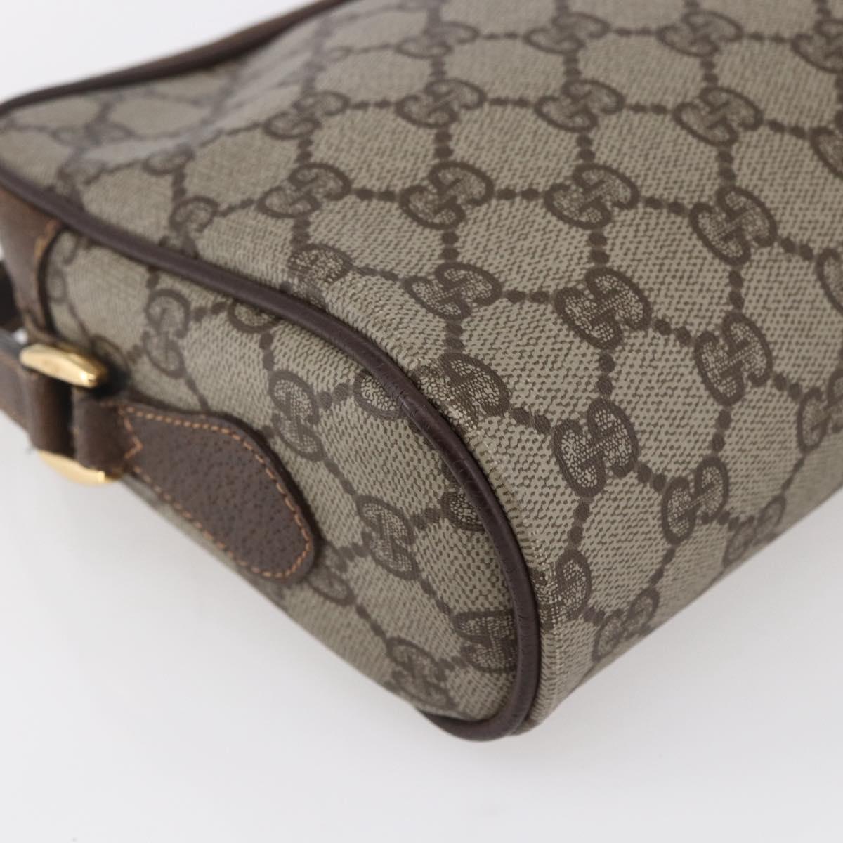 GUCCI GG Supreme Web Sherry Line Bag PVC Beige Gold 56 02 087 Auth BA7251