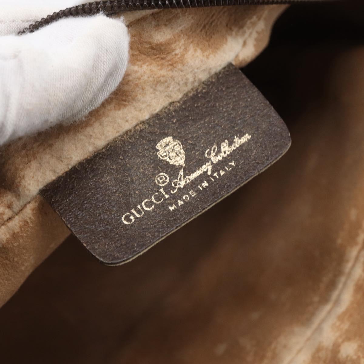 GUCCI GG Supreme Web Sherry Line Bag PVC Beige Gold 56 02 087 Auth BA7251