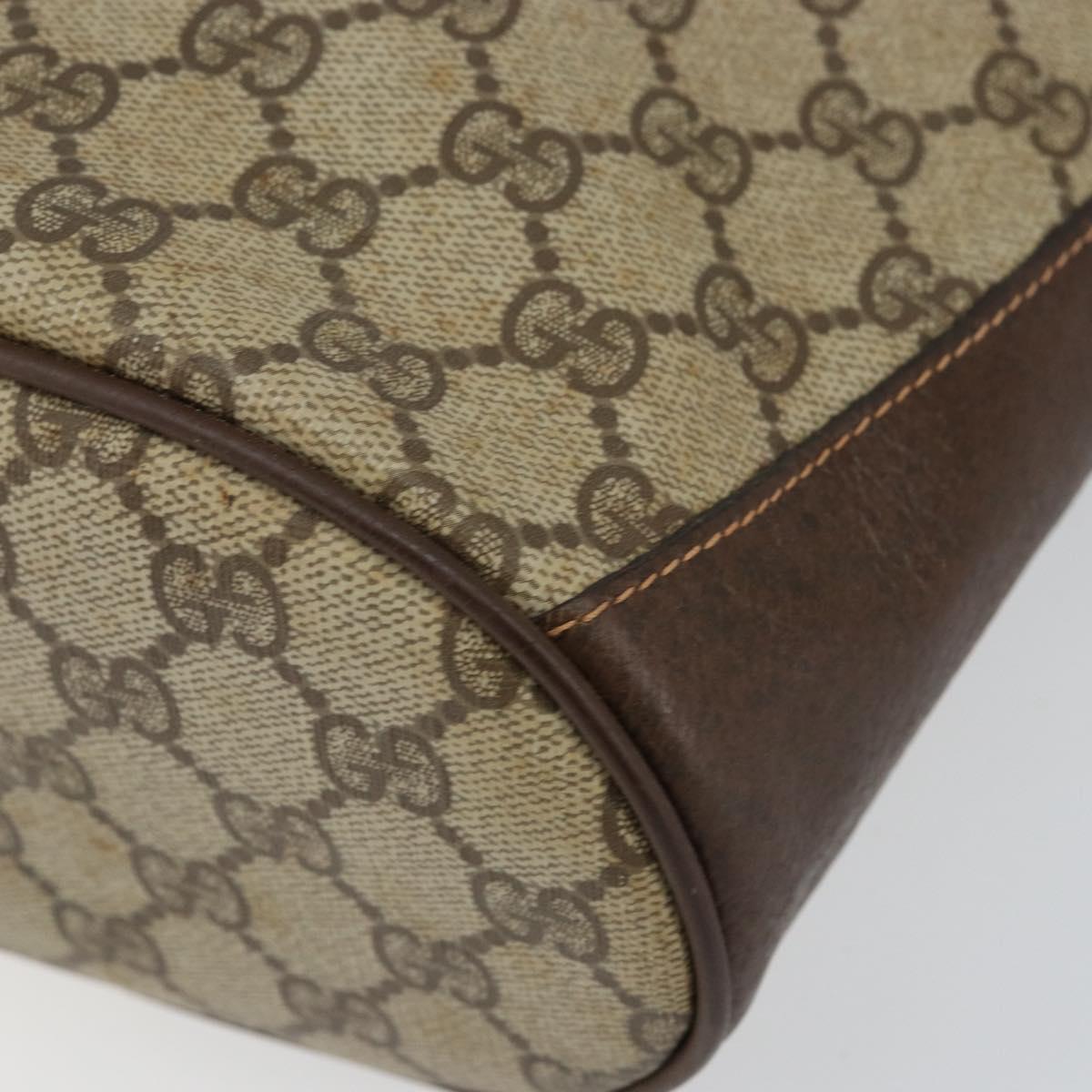 GUCCI GG Supreme Web Sherry Line Bag PVC Leather Beige 40 02 081 Auth BA7253