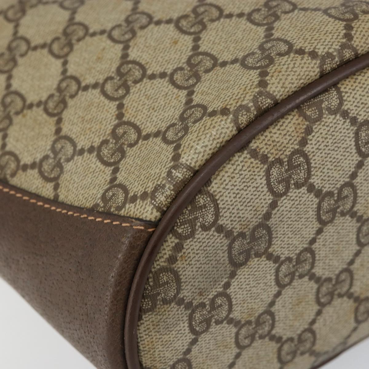 GUCCI GG Supreme Web Sherry Line Bag PVC Leather Beige 40 02 081 Auth BA7253