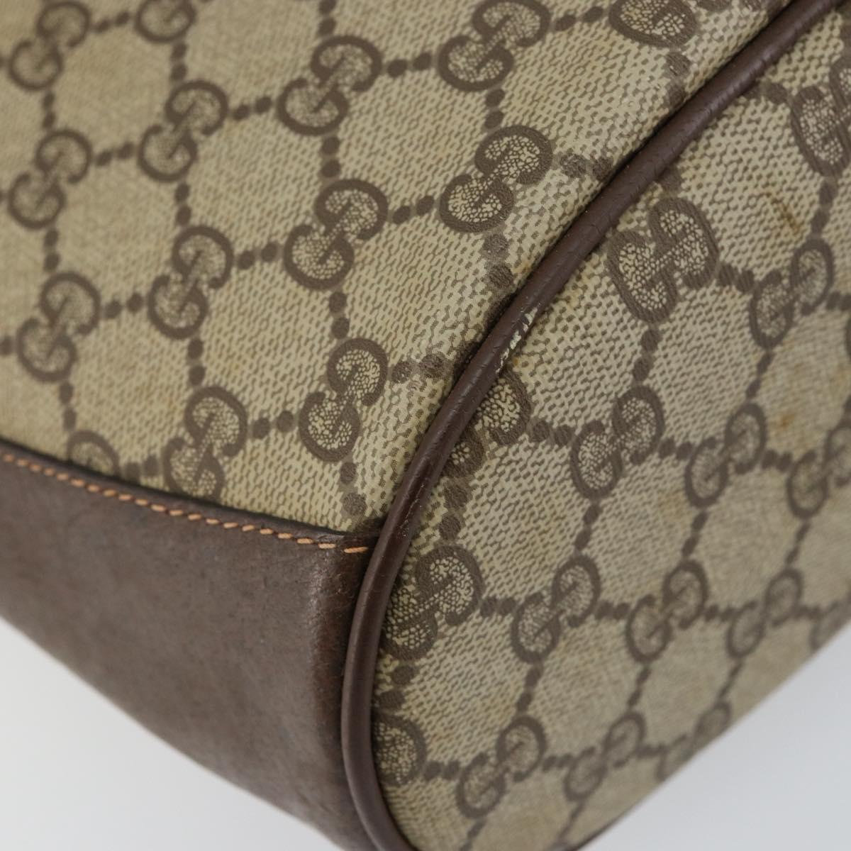 GUCCI GG Supreme Web Sherry Line Bag PVC Leather Beige 40 02 081 Auth BA7253