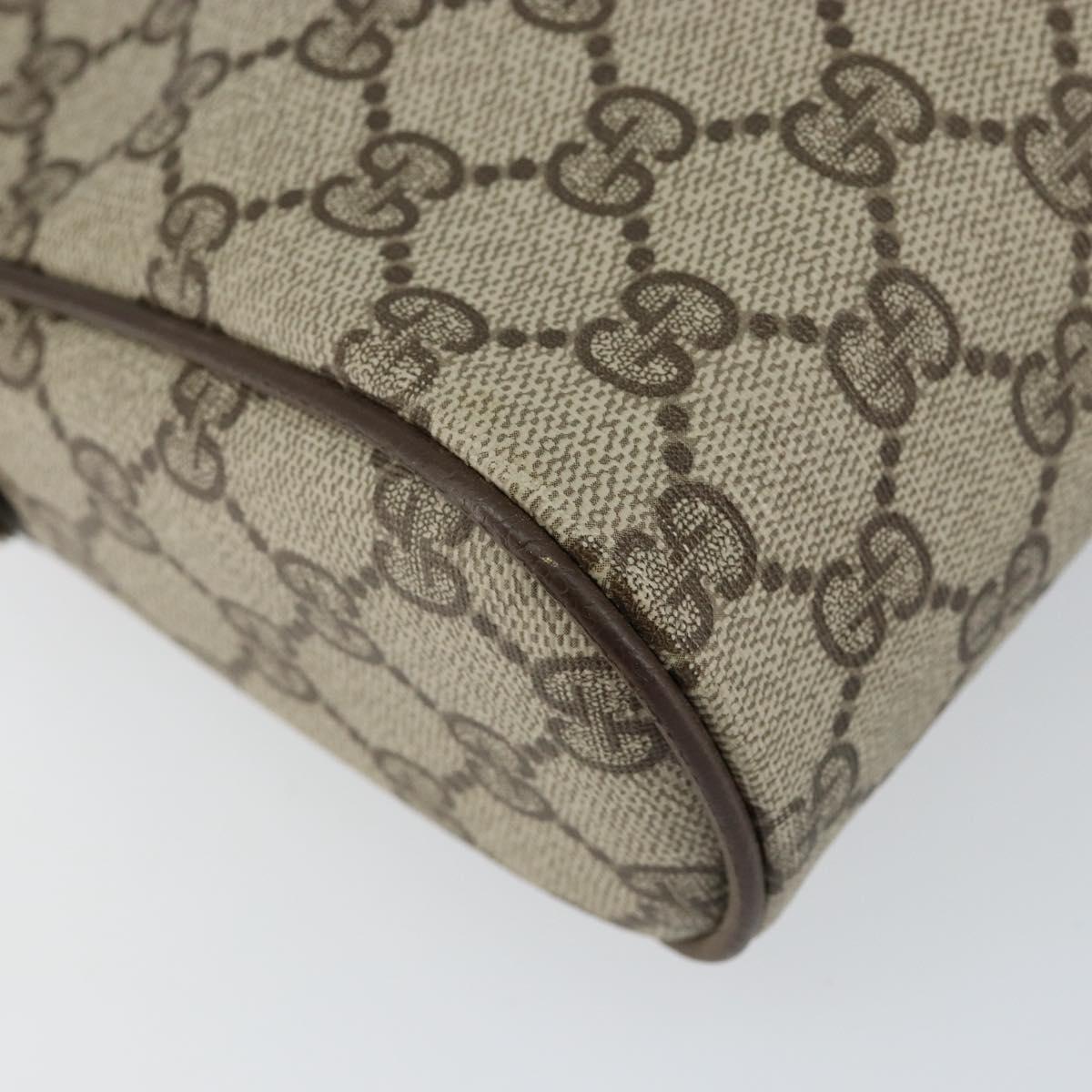 GUCCI GG Supreme Web Sherry Line Clutch Bag PVC Beige Auth BA7254