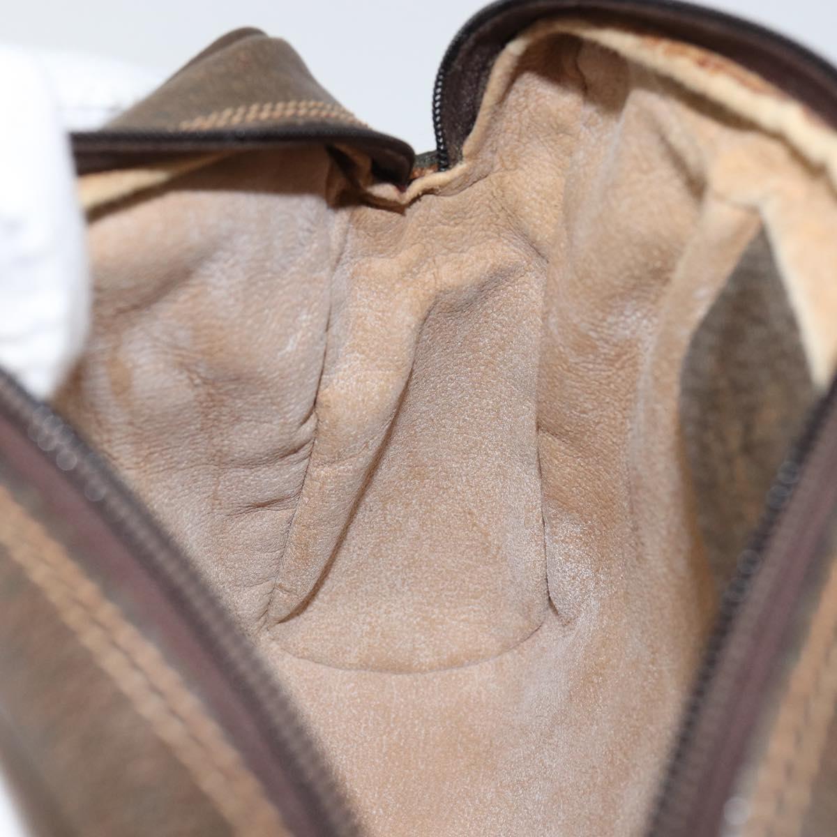 GUCCI GG Supreme Web Sherry Line Clutch Bag PVC Beige Auth BA7254