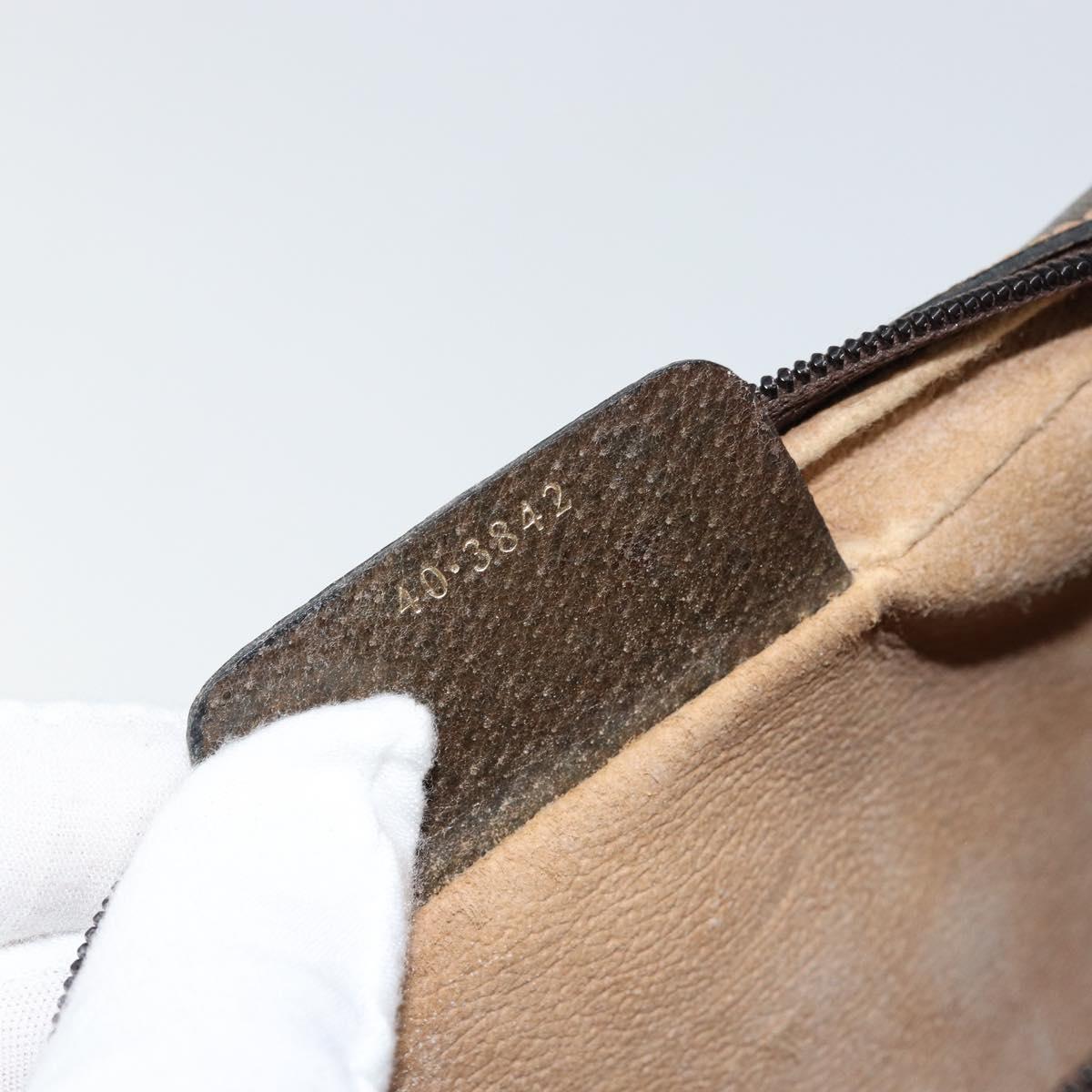 GUCCI GG Supreme Web Sherry Line Clutch Bag PVC Beige Auth BA7254