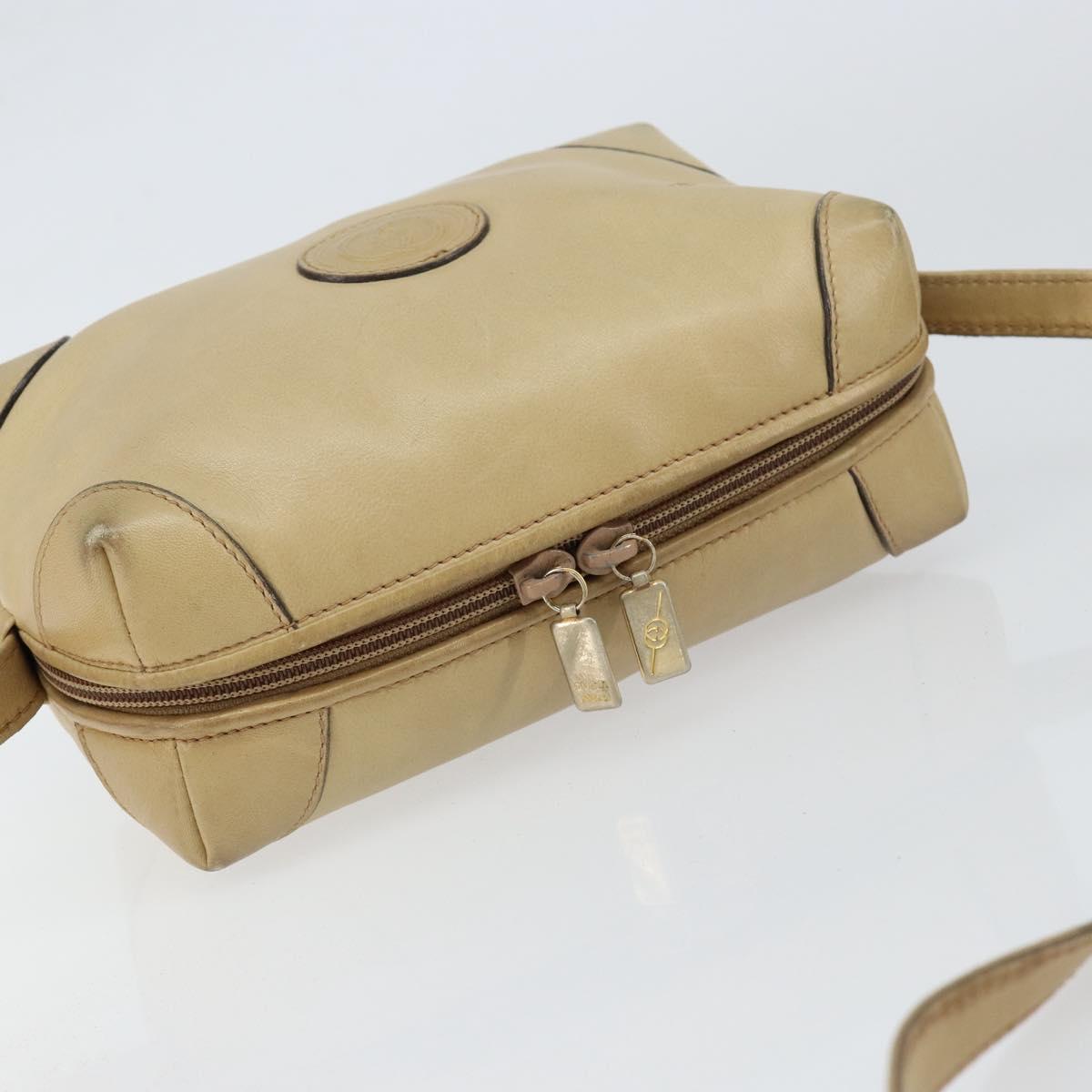 GUCCI Shoulder Bag Leather Beige Gold 67 01 5294 Auth BA7259