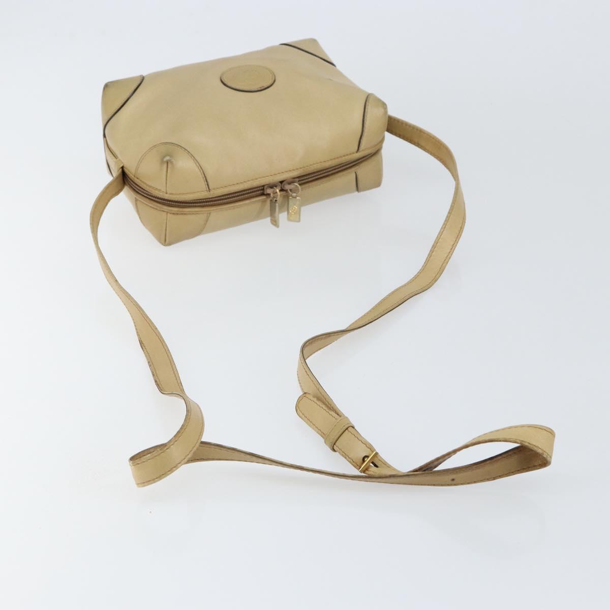 GUCCI Shoulder Bag Leather Beige Gold 67 01 5294 Auth BA7259