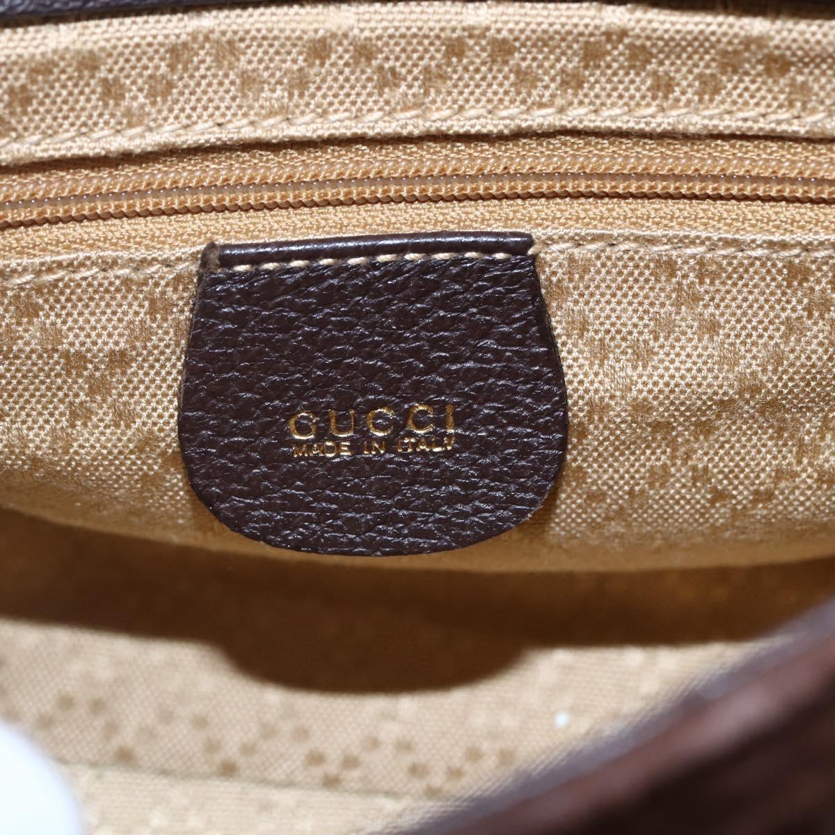 GUCCI Bamboo Hand Bag Suede 2way Brown Gold 007 1793 0238 Auth BA7262