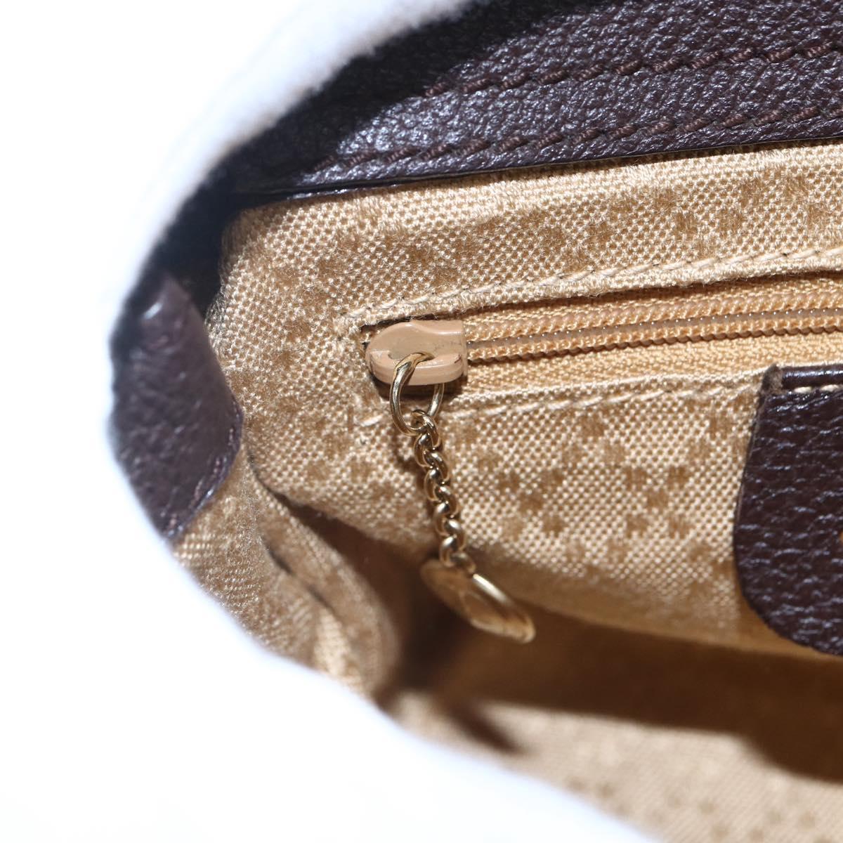 GUCCI Bamboo Hand Bag Suede 2way Brown Gold 007 1793 0238 Auth BA7262