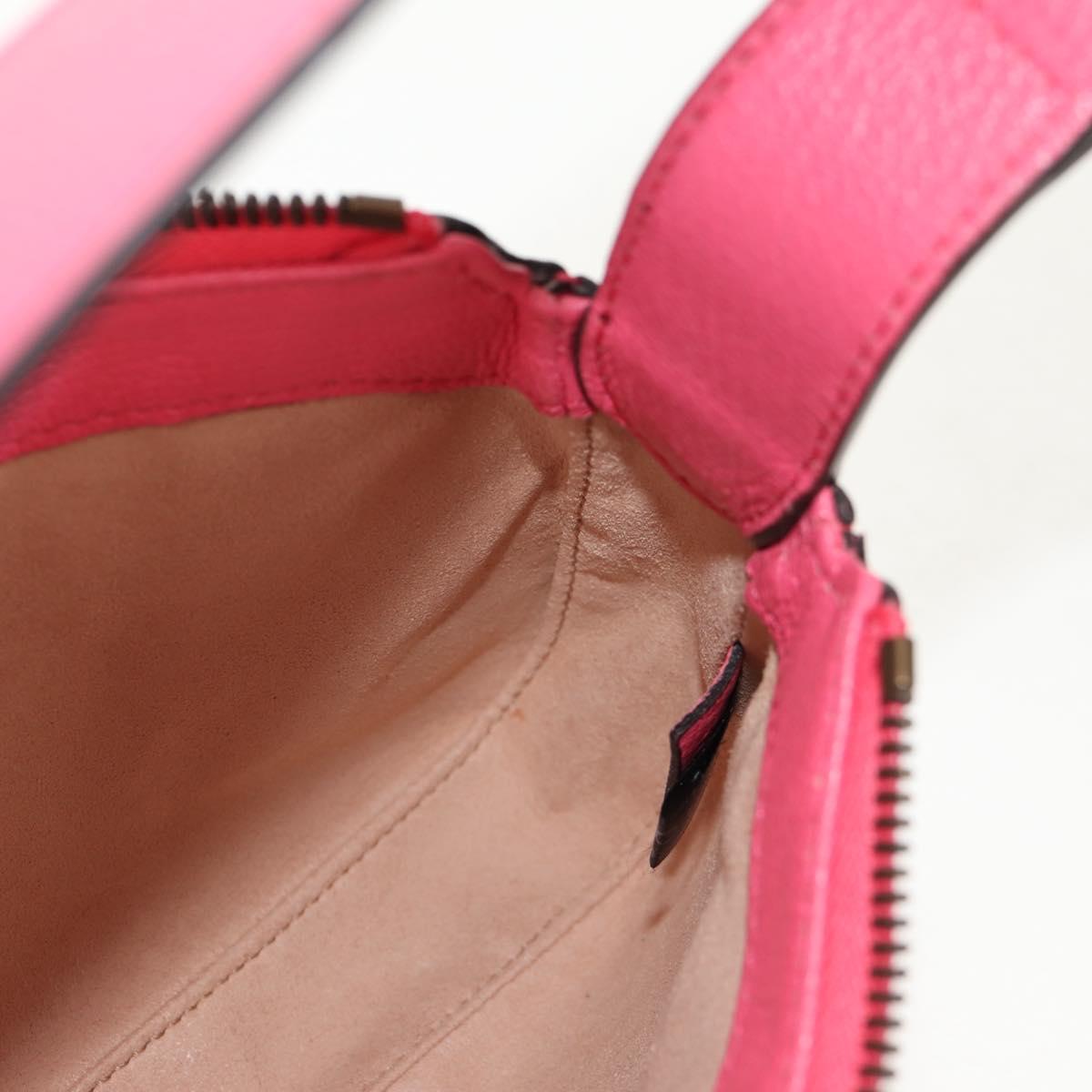 GUCCI GG Marmont Hand Bag Leather Pink Gold 739076 Auth BA7266M