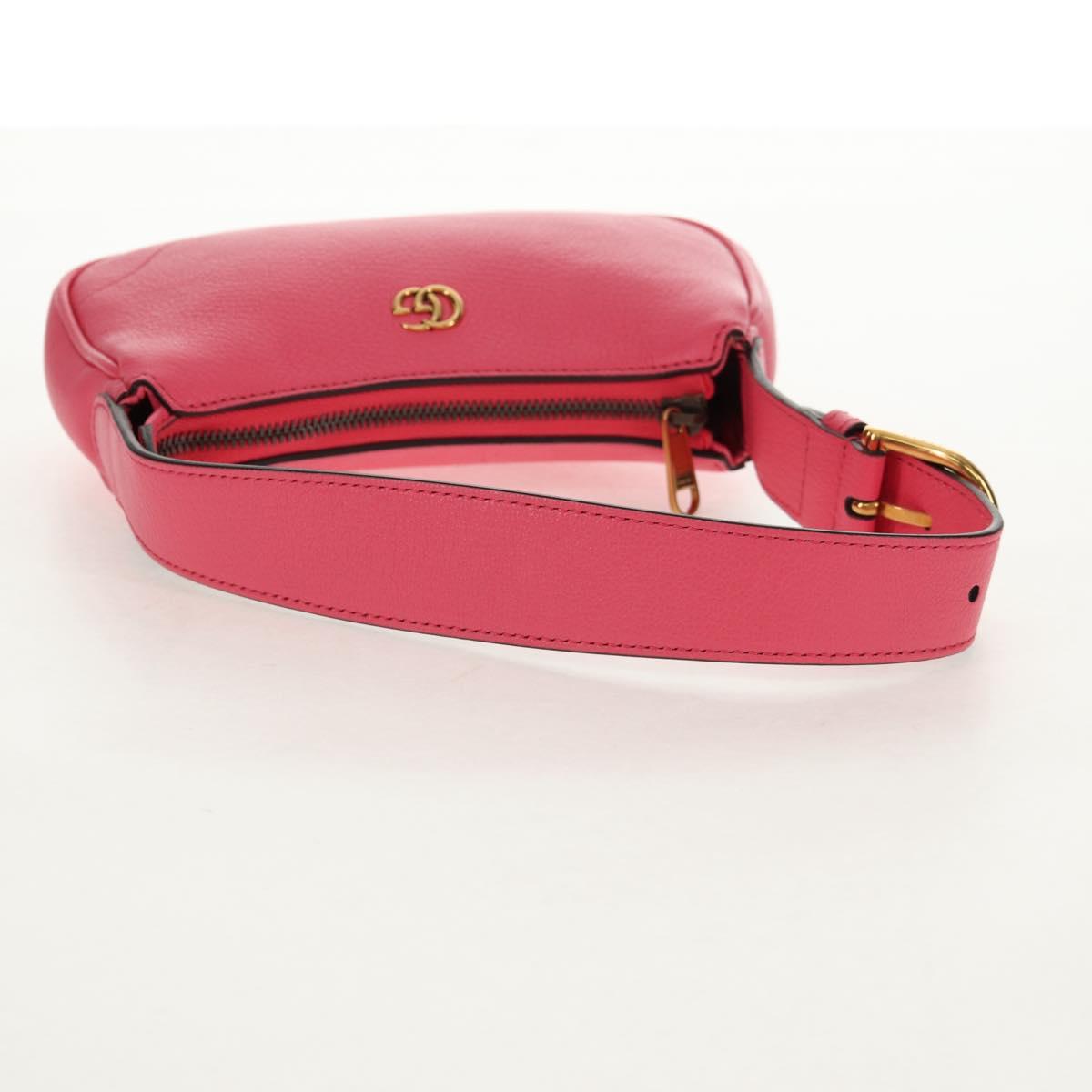 GUCCI GG Marmont Hand Bag Leather Pink Gold 739076 Auth BA7266M