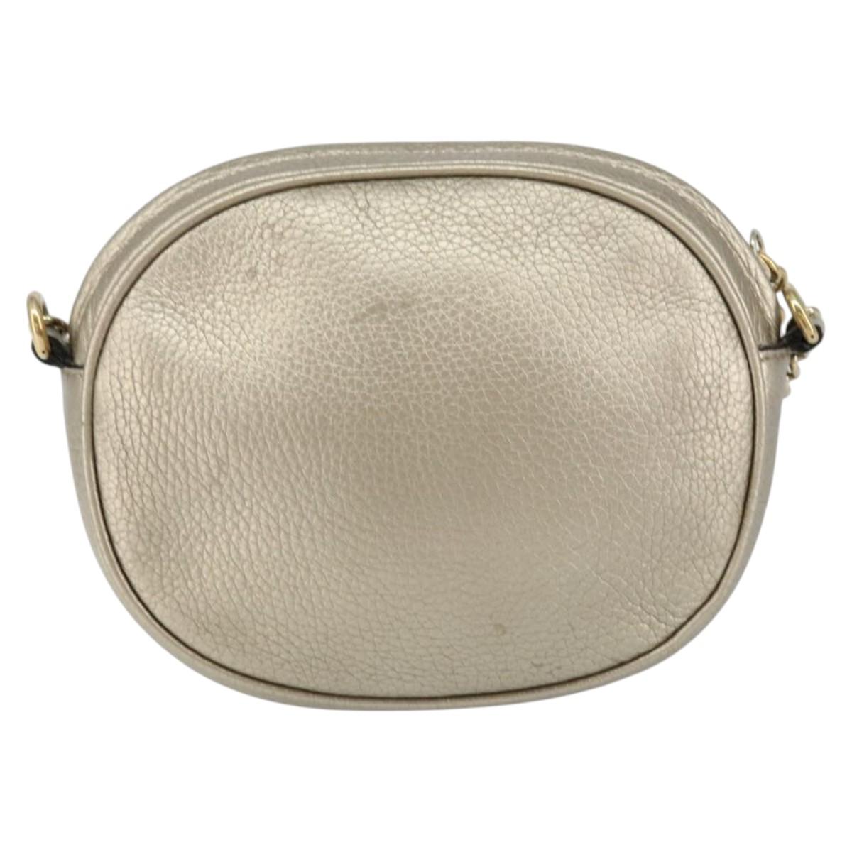 GUCCI Chain Shoulder Bag Leather Gold 353965 Auth BA7267