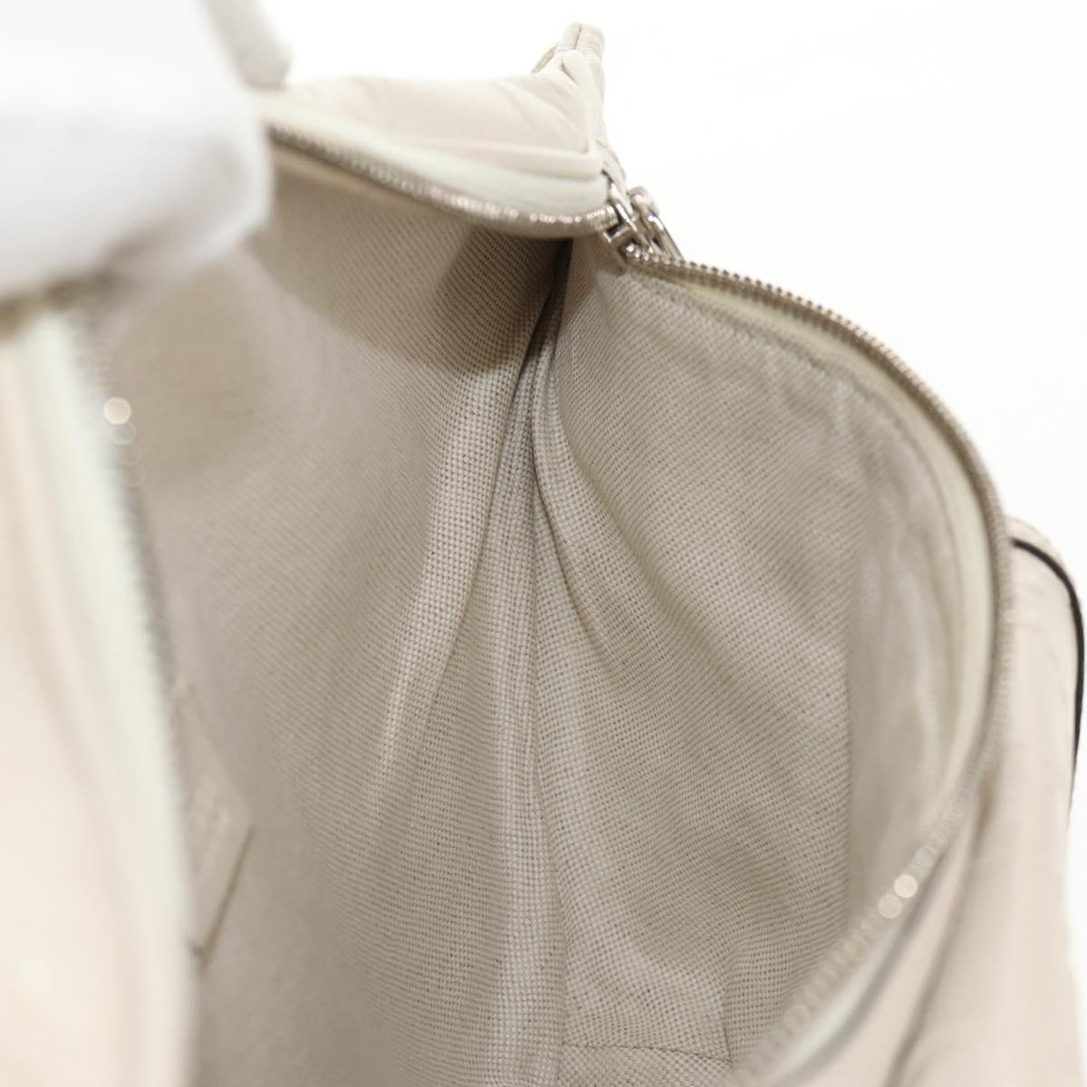 GUCCI GG Emboss Body Bag White Silver 645093 Auth BA7268M