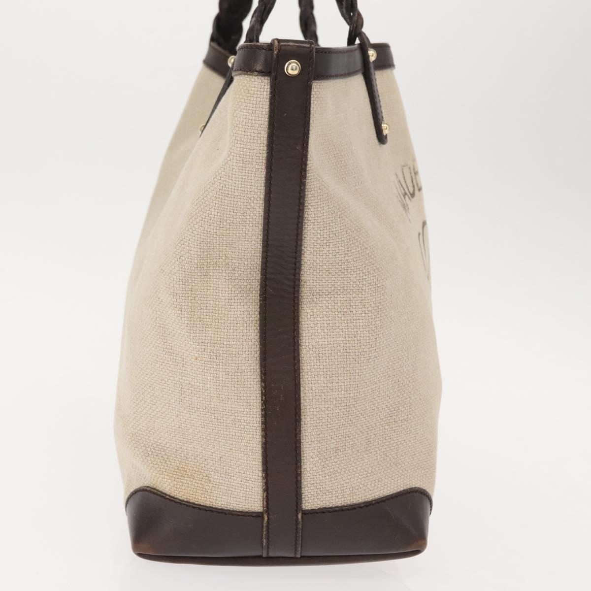 GUCCI Tote Bag Canvas Beige Gold 247209 Auth BA7278