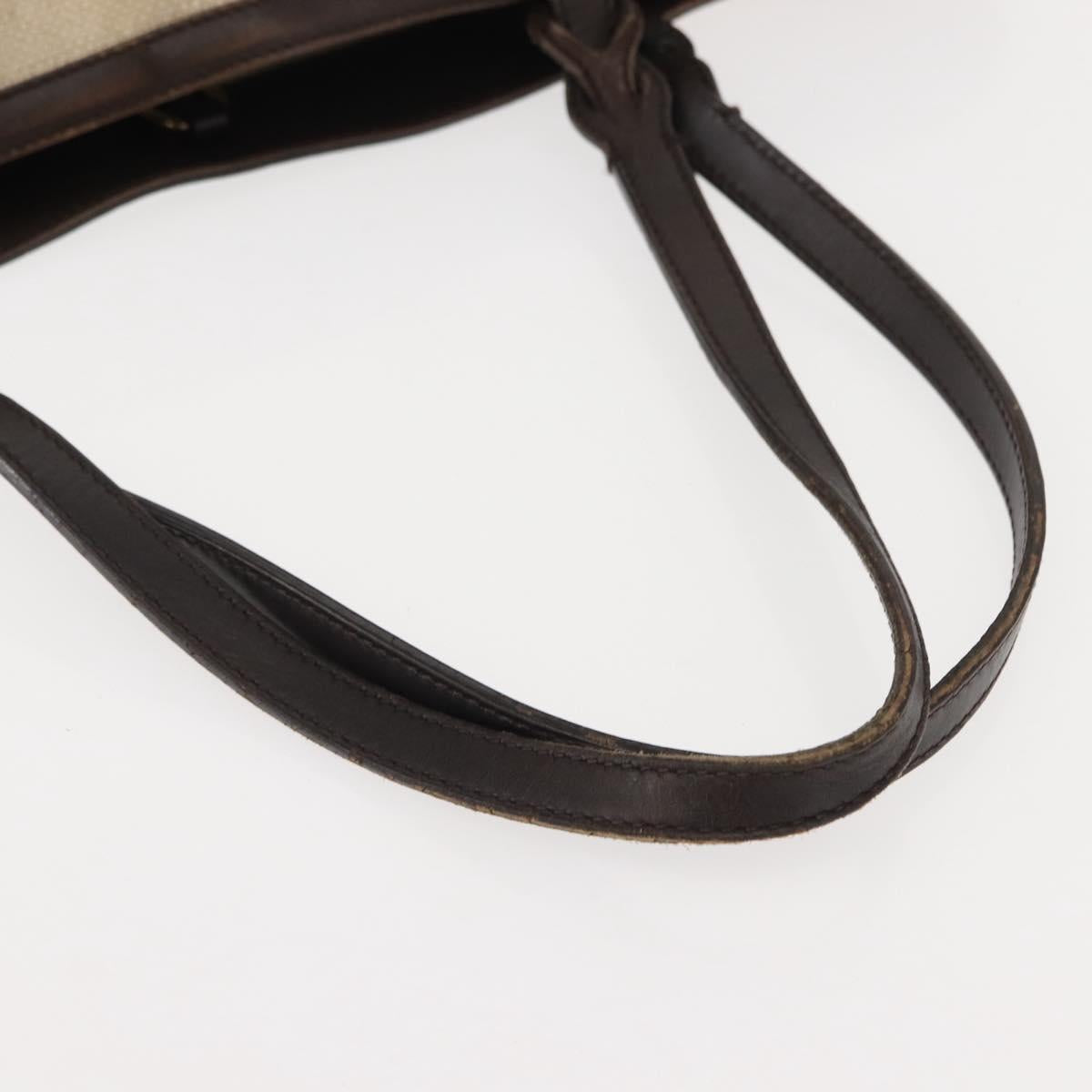 GUCCI Tote Bag Canvas Beige Gold 247209 Auth BA7278