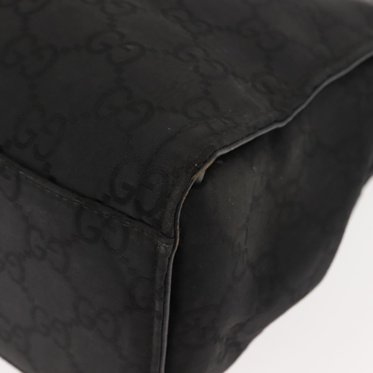 GUCCI Bamboo GG Canvas Hand Bag Black Silver 002 1010 3754 Auth BA7280