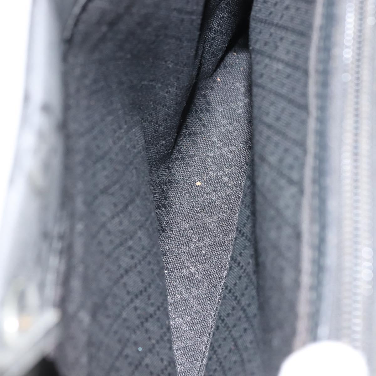 GUCCI Bamboo GG Canvas Hand Bag Black Silver 002 1010 3754 Auth BA7280