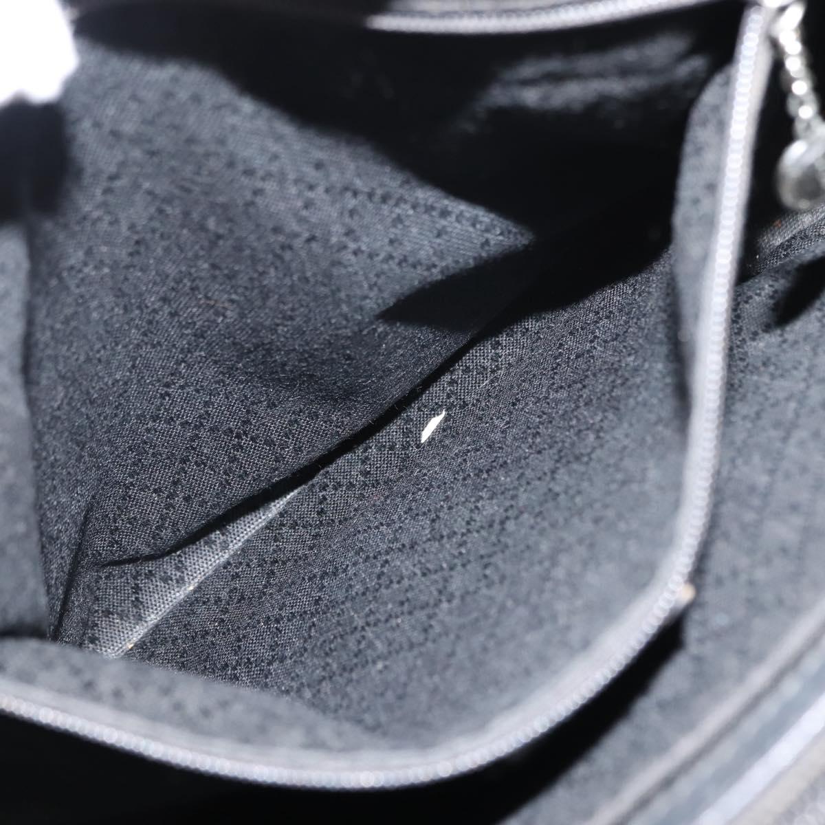 GUCCI Bamboo GG Canvas Hand Bag Black Silver 002 1010 3754 Auth BA7280