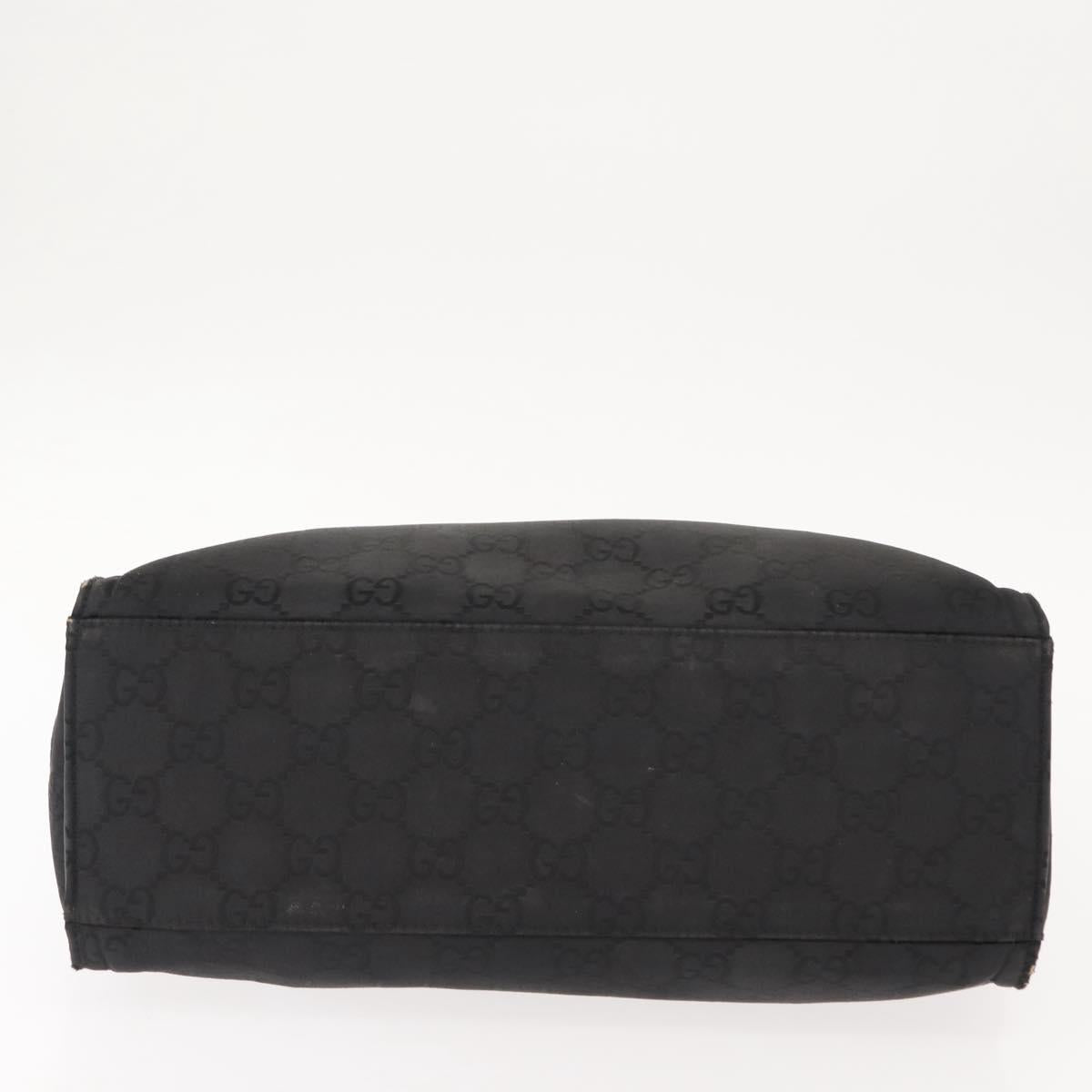 GUCCI Bamboo GG Canvas Hand Bag Black Silver 002 1010 3754 Auth BA7280