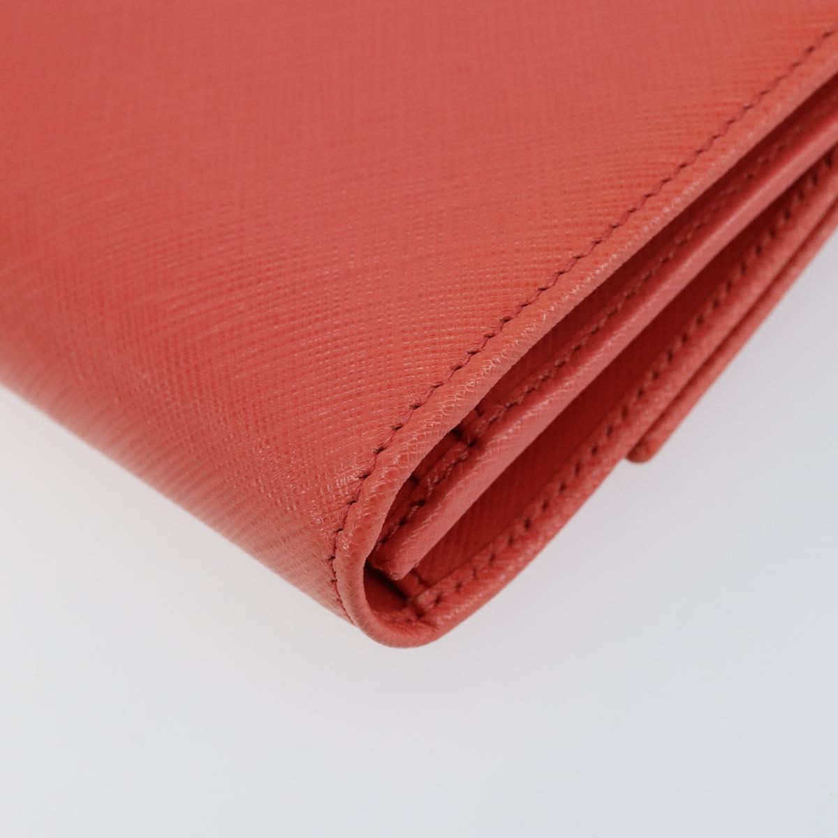 Salvatore Ferragamo Vala Long Wallet Leather Orange Gold Auth BA7289V