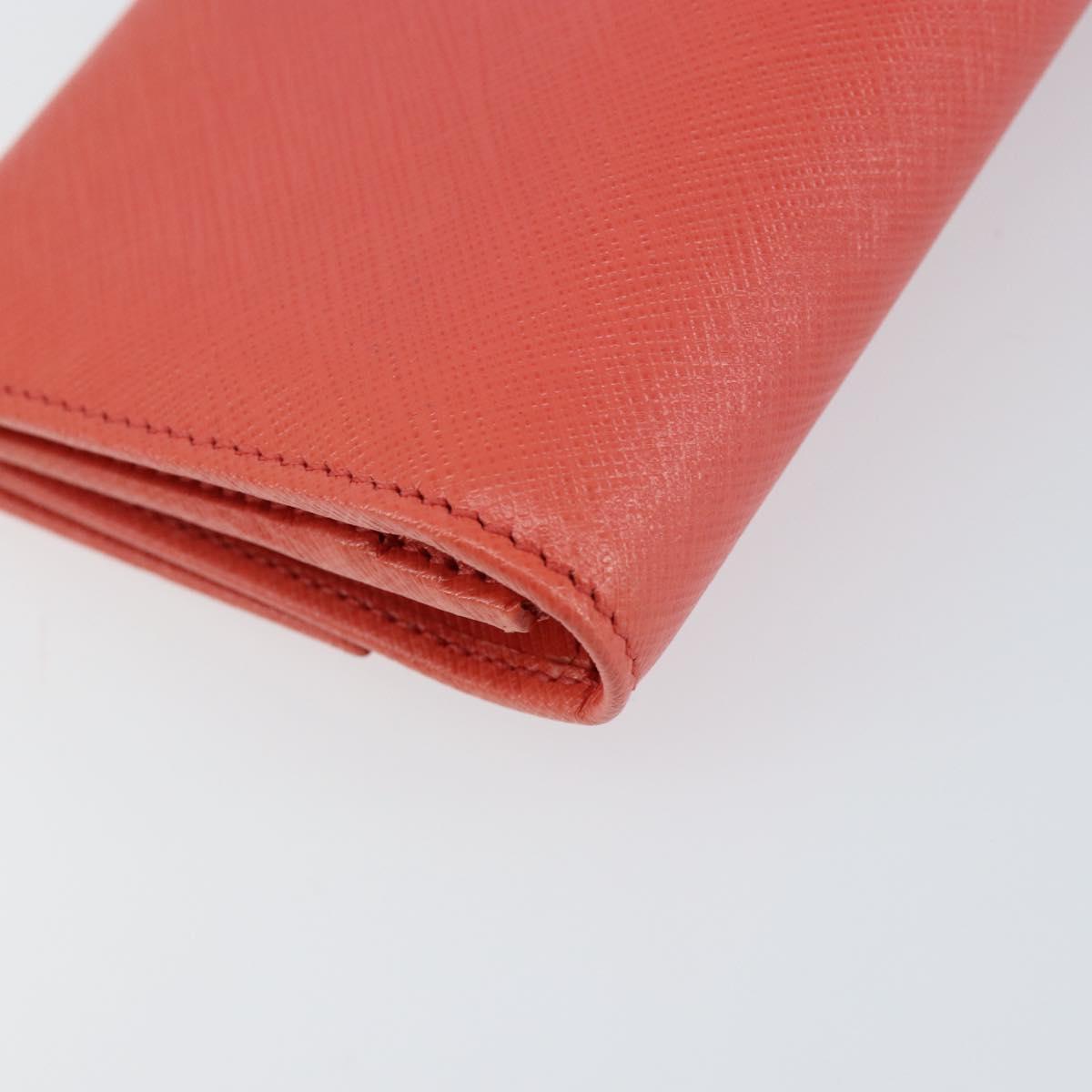 Salvatore Ferragamo Vala Long Wallet Leather Orange Gold Auth BA7289V