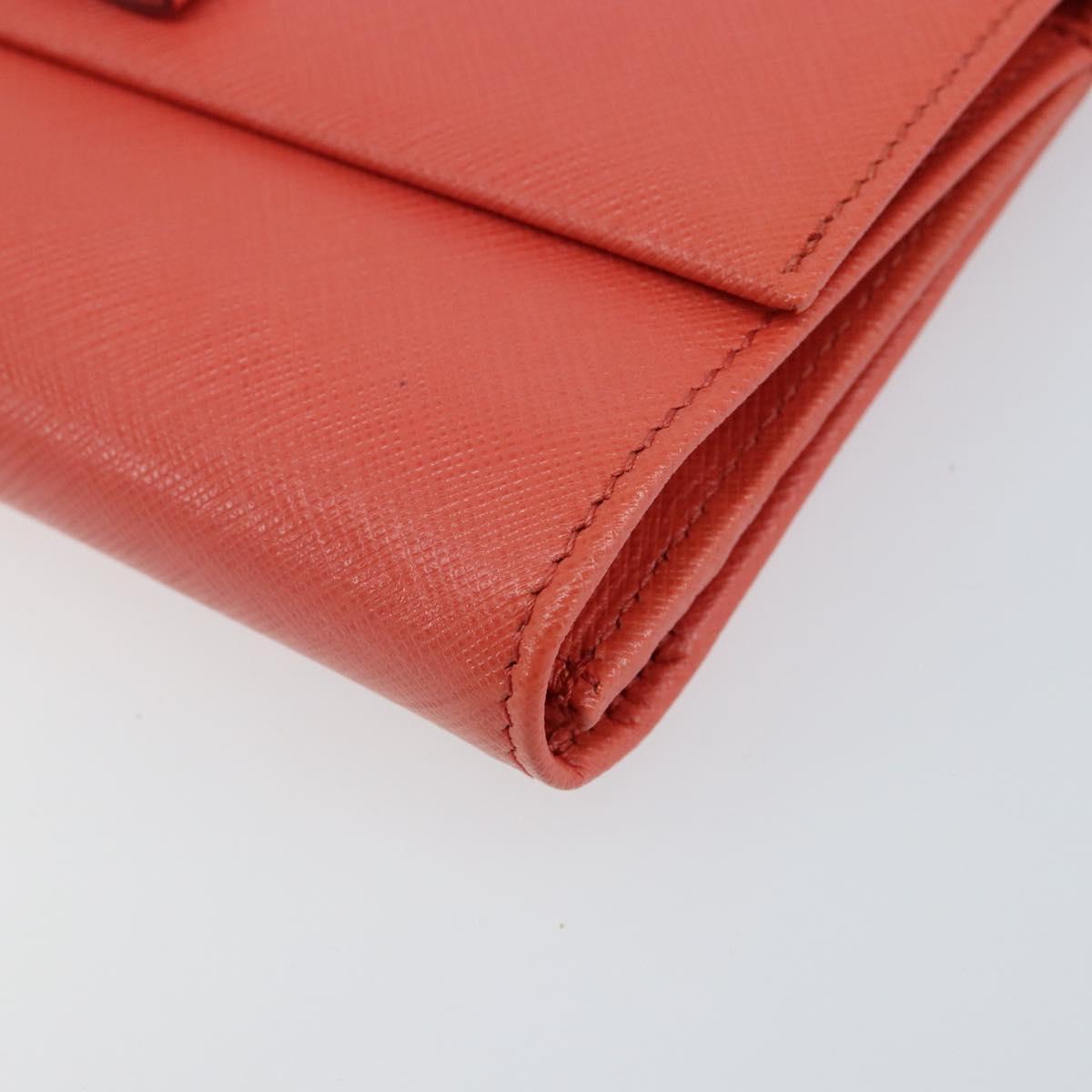 Salvatore Ferragamo Vala Long Wallet Leather Orange Gold Auth BA7289V