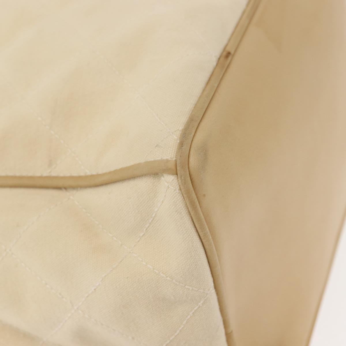 CHANEL Matelasse Chain Shoulder Bag Canvas Beige Gold CC Auth BA7293