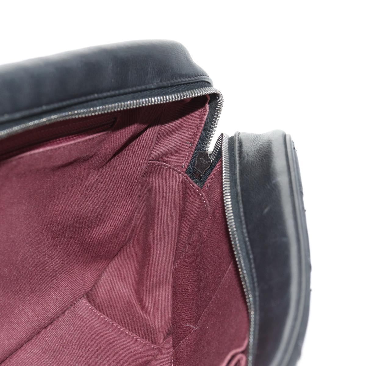 CHANEL Chain Matelasse Shoulder Bag Leather Black Silver CC Auth BA7297V