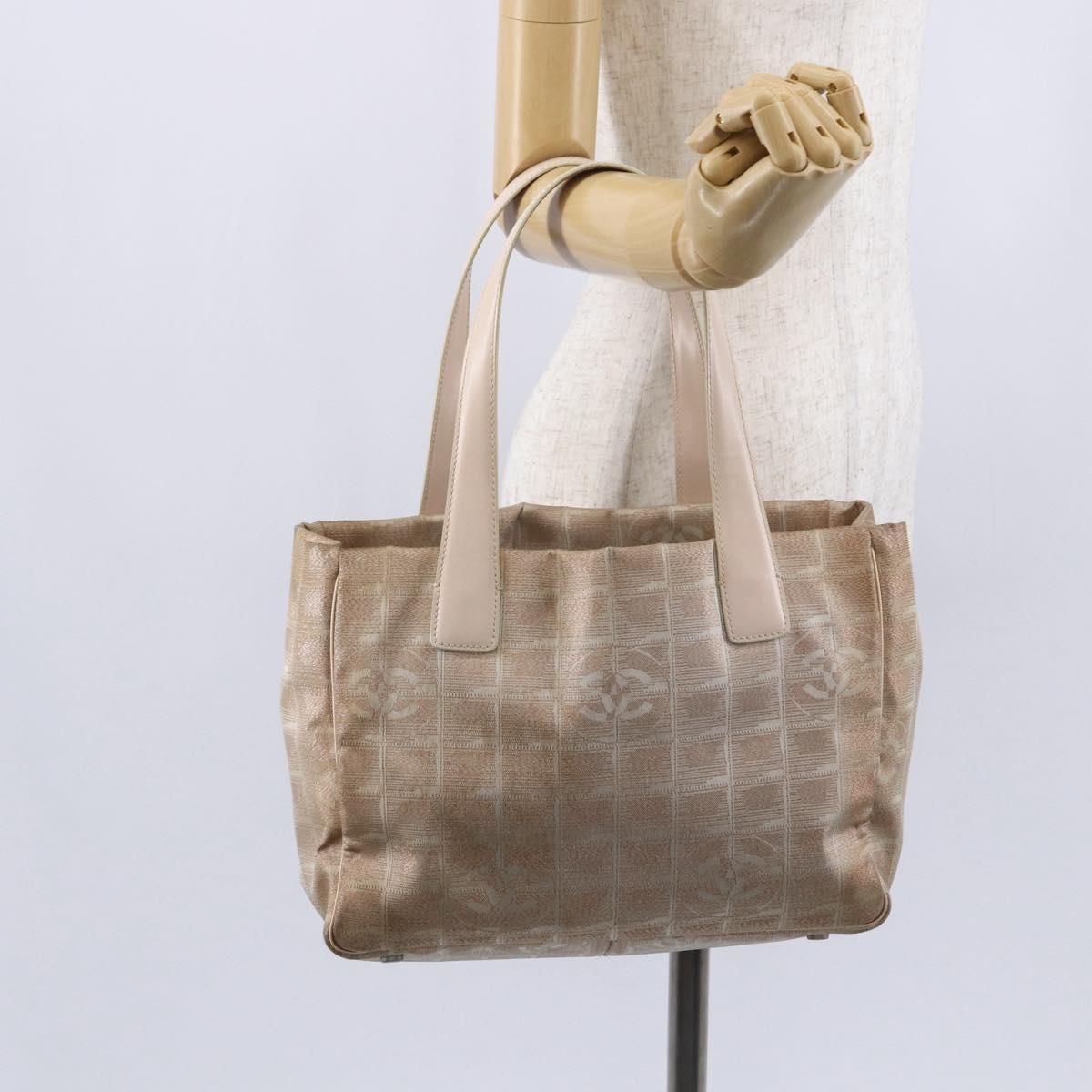 CHANEL New Travel Line Tote Bag Nylon Pink CC Auth BA7298