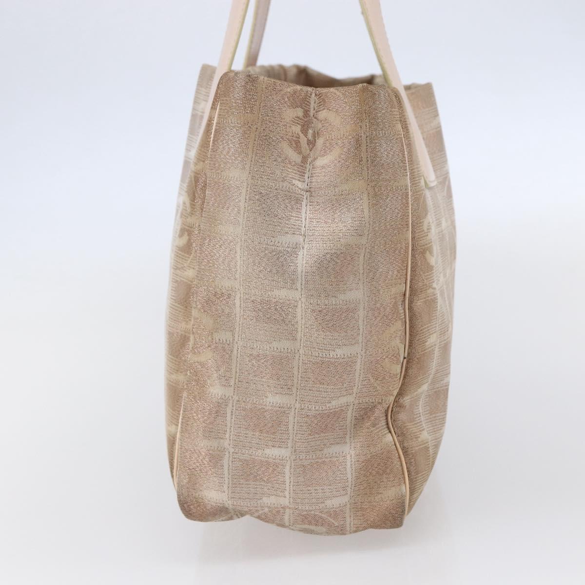 CHANEL New Travel Line Tote Bag Nylon Pink CC Auth BA7298