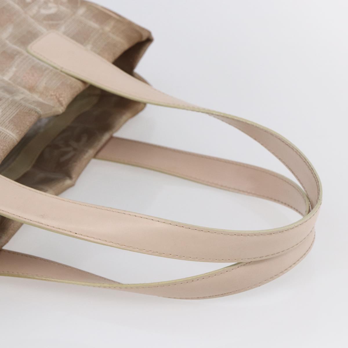 CHANEL New Travel Line Tote Bag Nylon Pink CC Auth BA7298