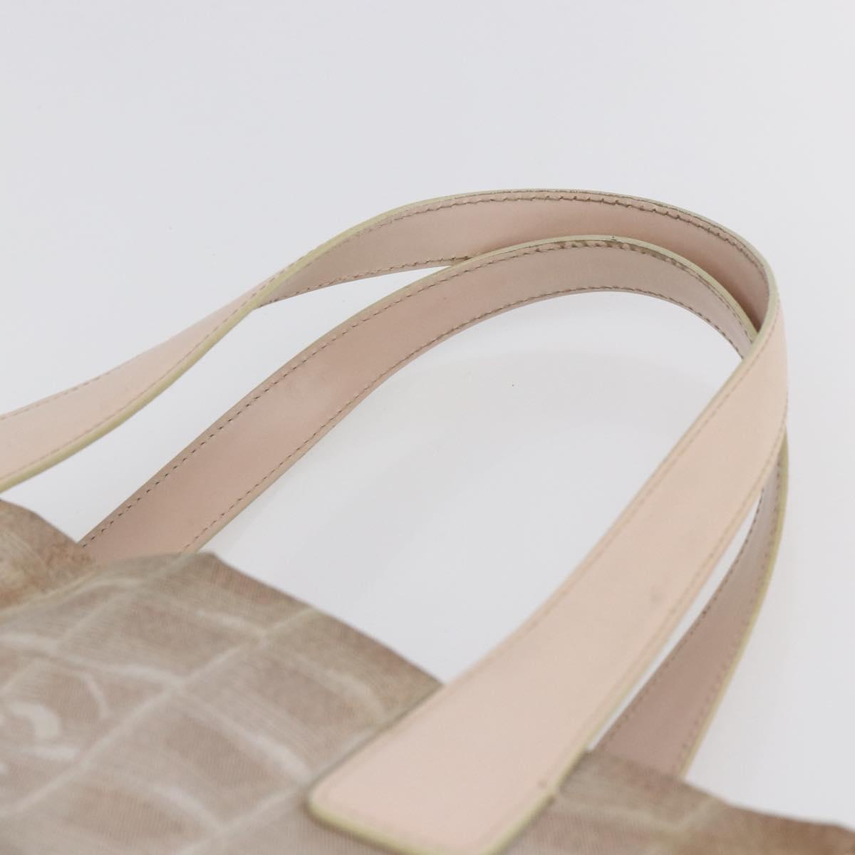 CHANEL New Travel Line Tote Bag Nylon Pink CC Auth BA7298