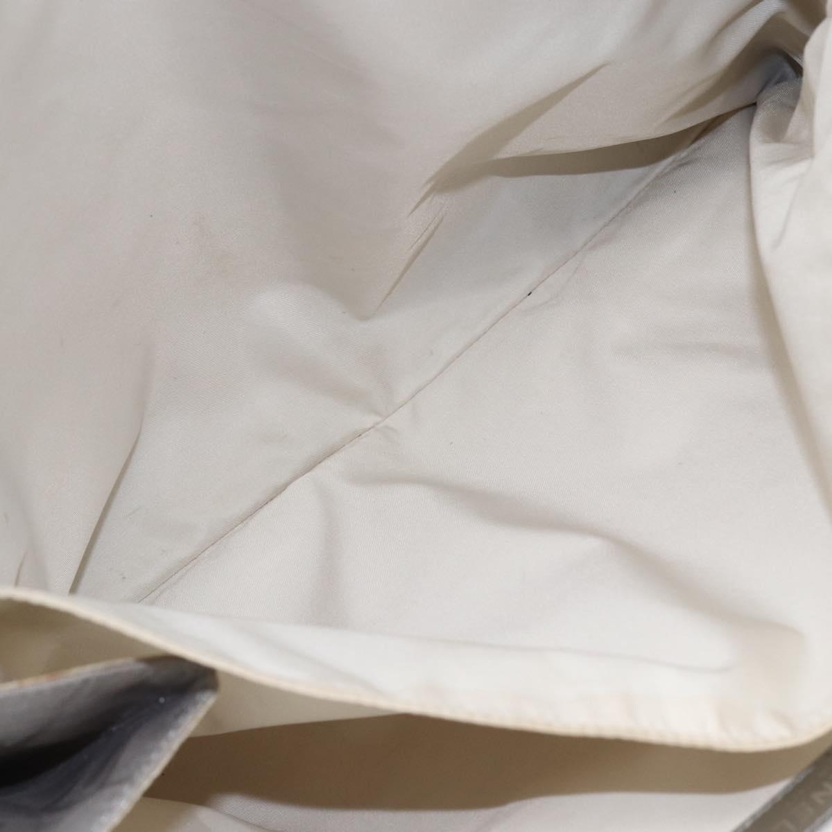 CHANEL New Travel Line Tote Bag Nylon Silver CC Auth BA7299