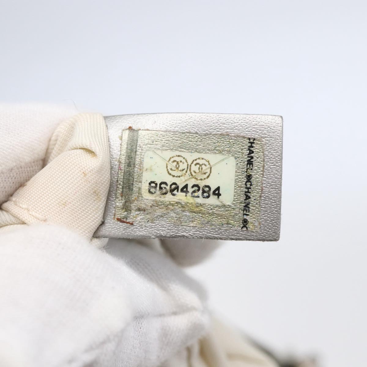 CHANEL New Travel Line Tote Bag Nylon Silver CC Auth BA7299