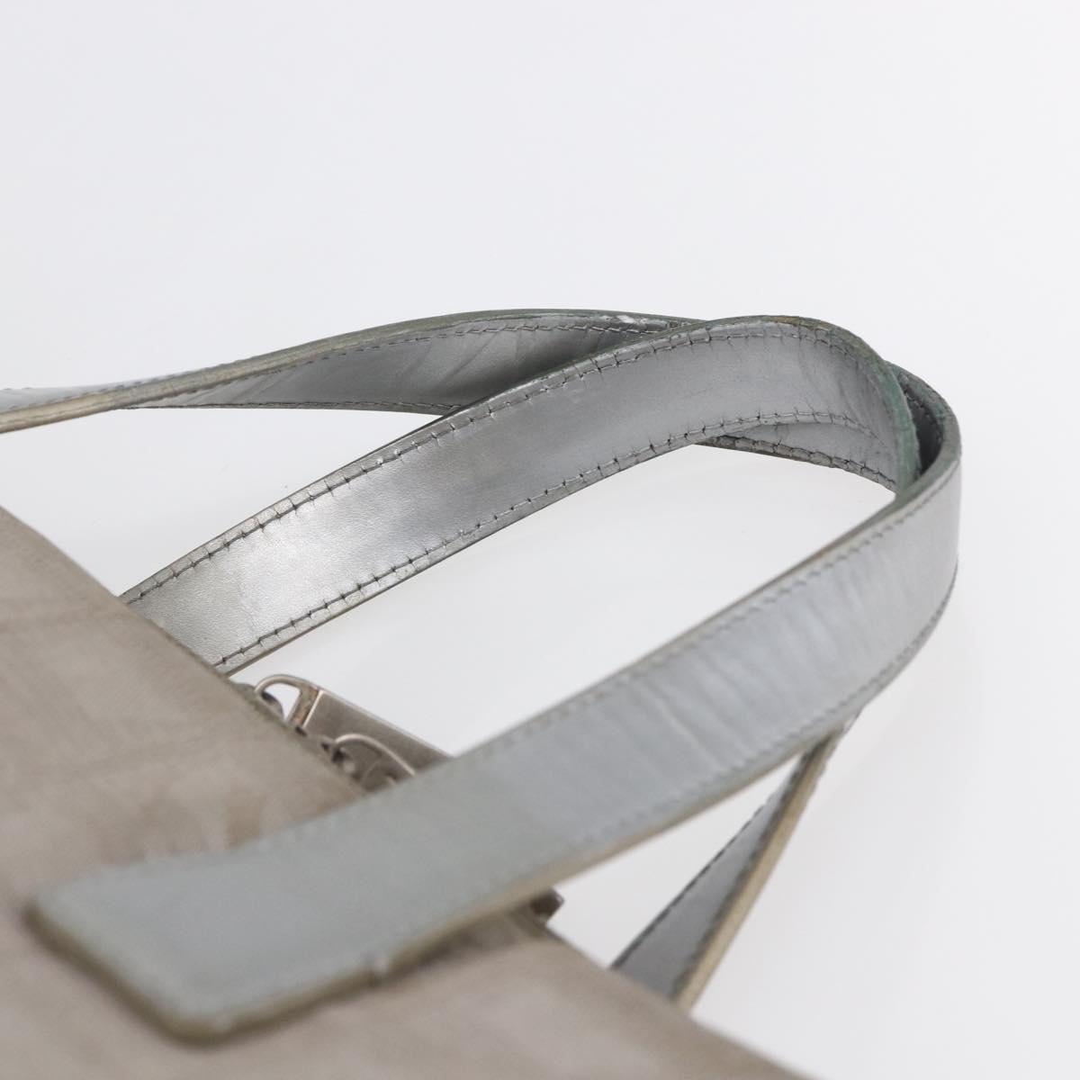 CHANEL New Travel Line Tote Bag Nylon Silver CC Auth BA7299