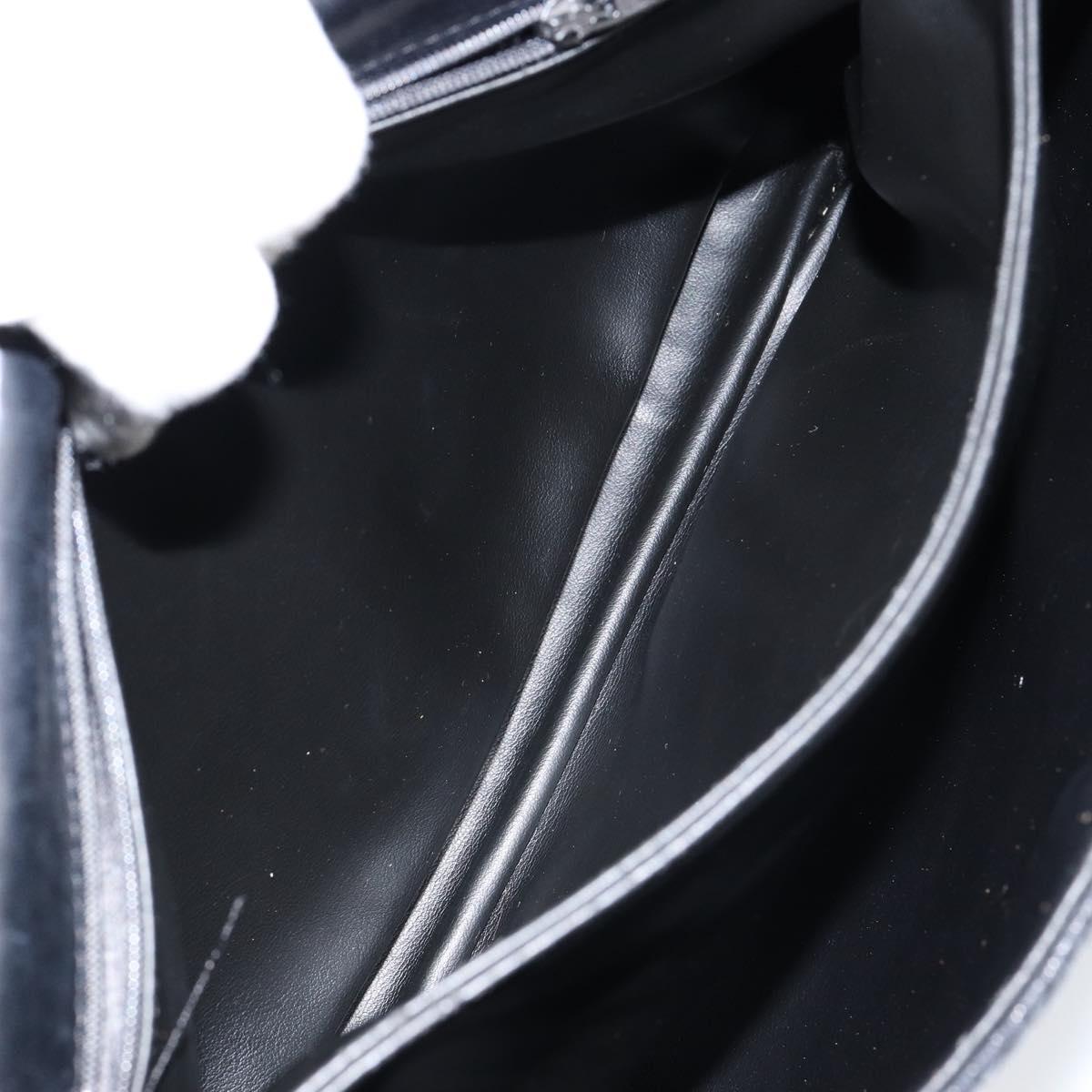 BALLY Hand Bag Leather Black Gold Auth BA7301