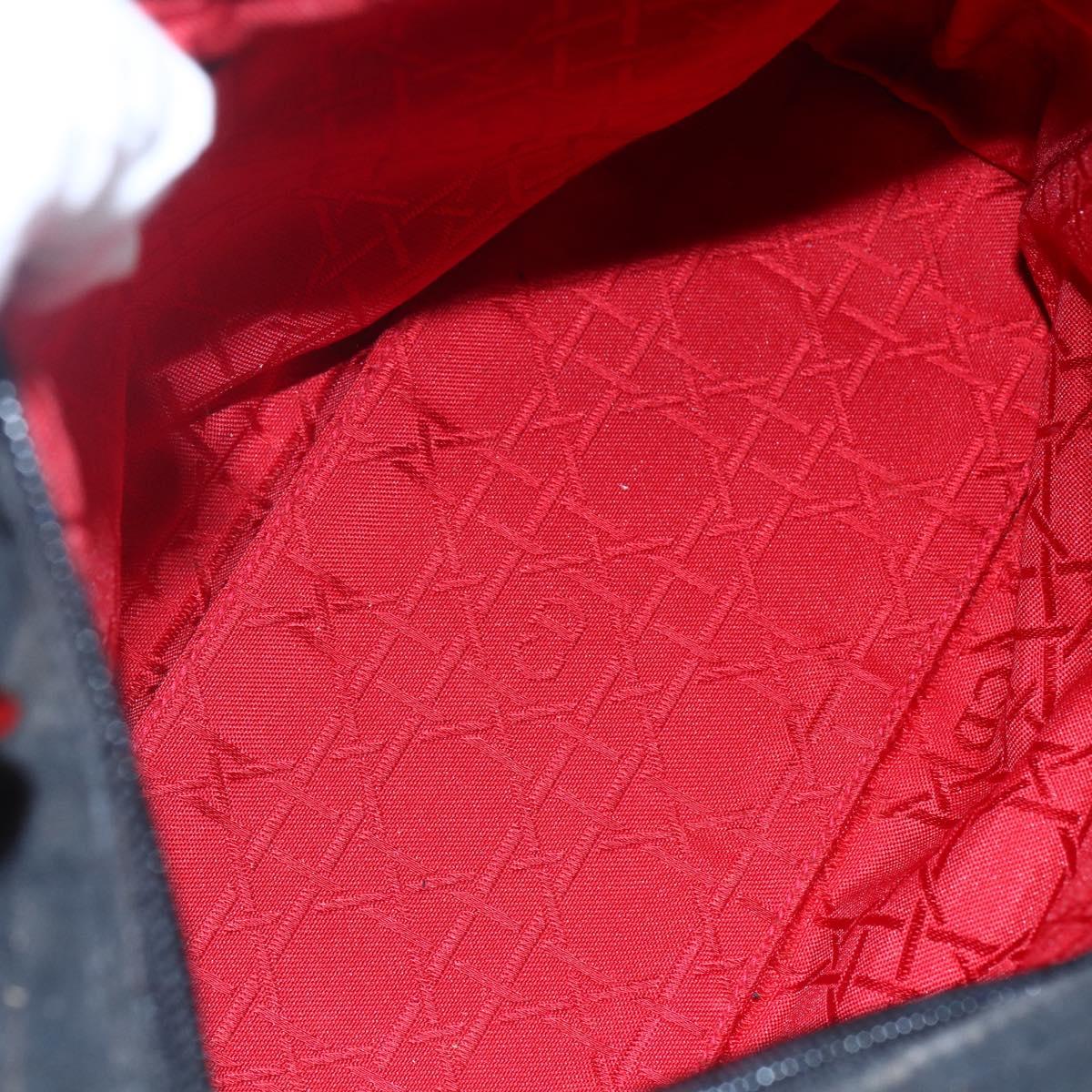 Christian Dior Canage Hand Bag Nylon Black Gold Auth BA7307