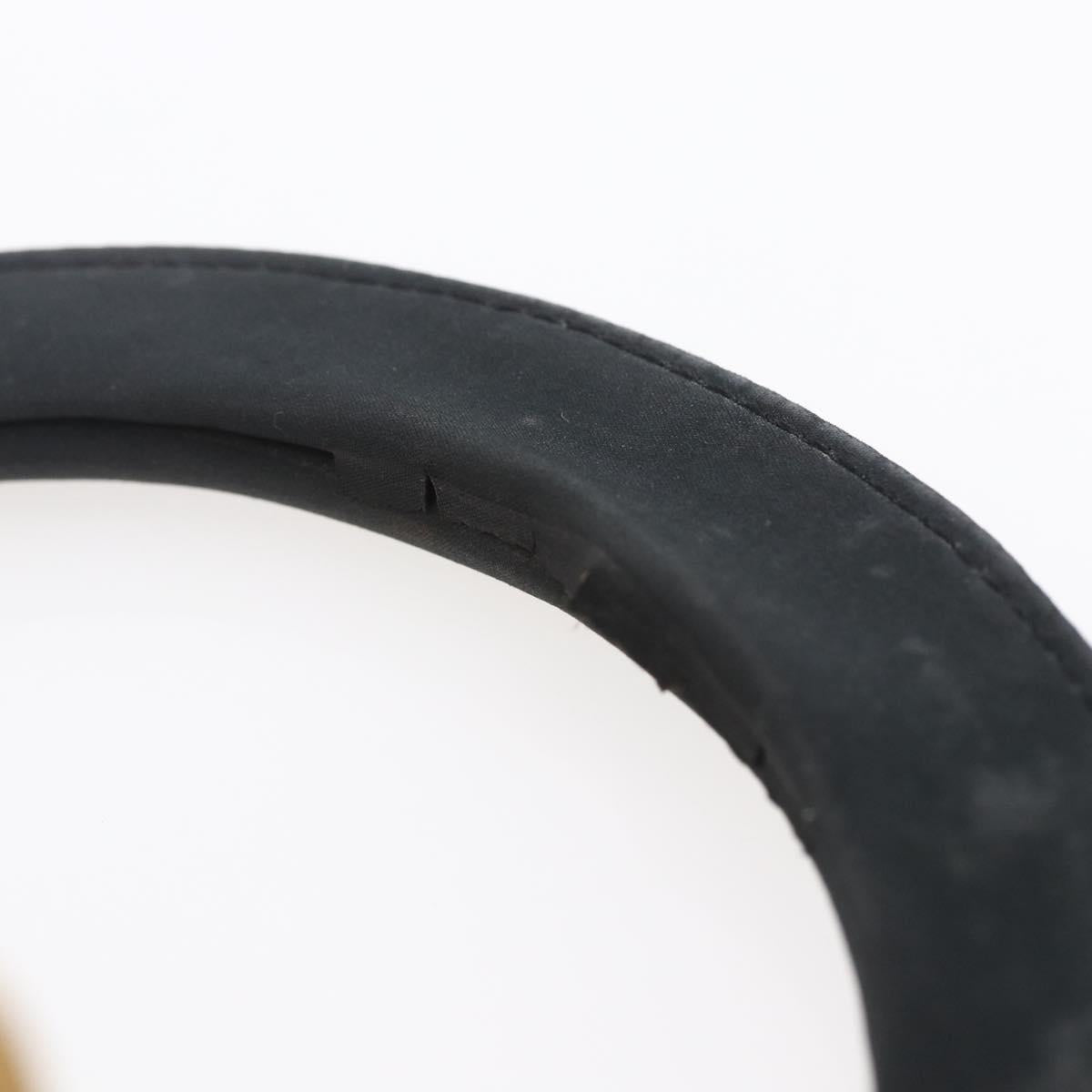 Christian Dior Canage Hand Bag Nylon Black Gold Auth BA7307