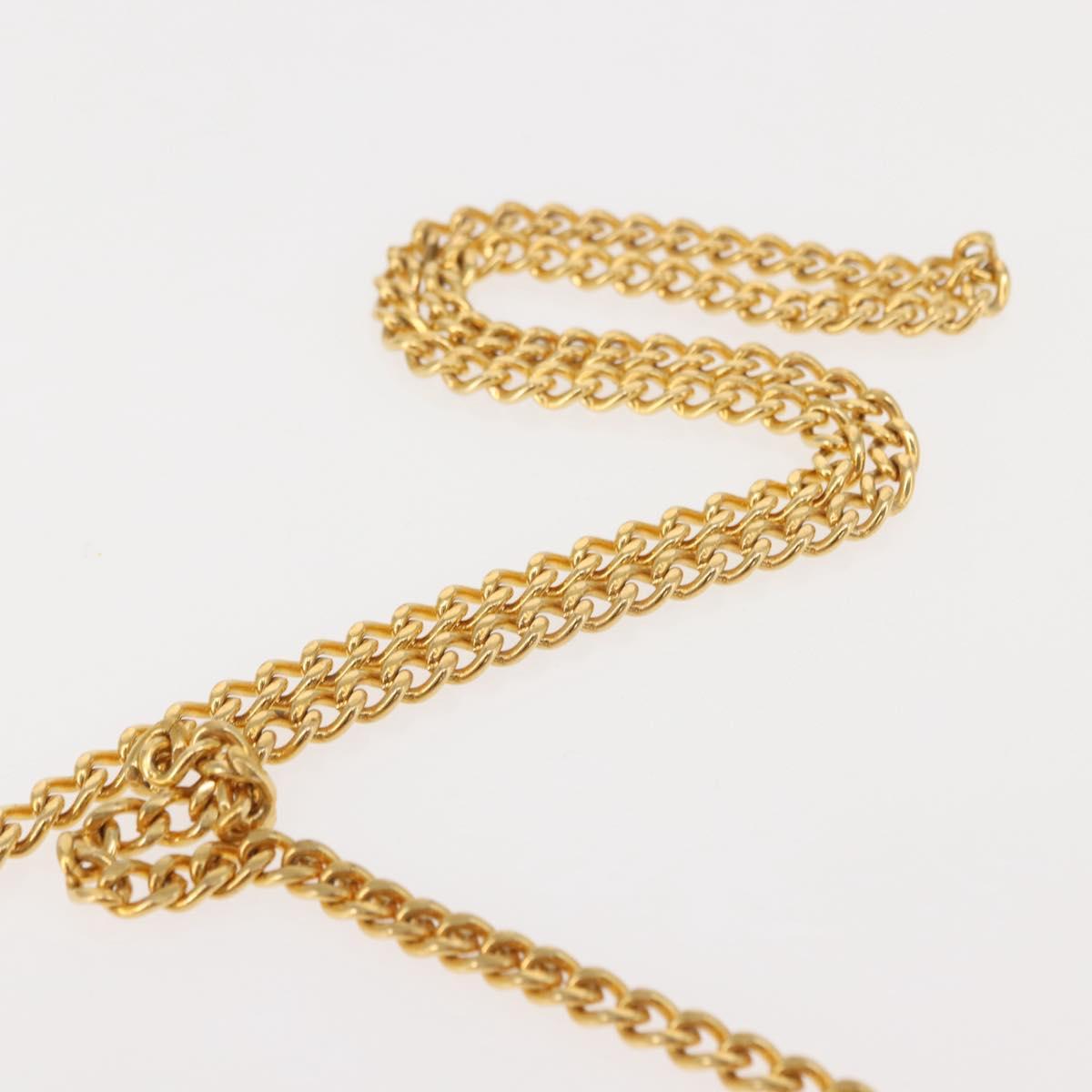 Christian Dior Chain Shoulder Bag Leather Beige Gold Auth BA7308