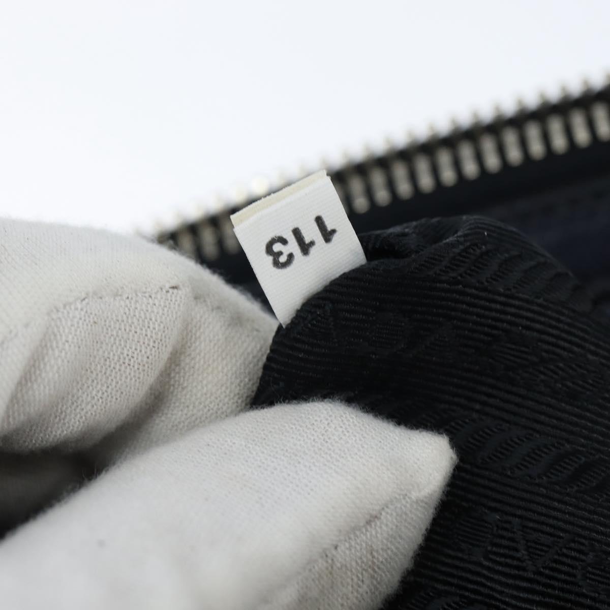 PRADA Hand Bag Leather 2way Navy Gold Auth BA7315