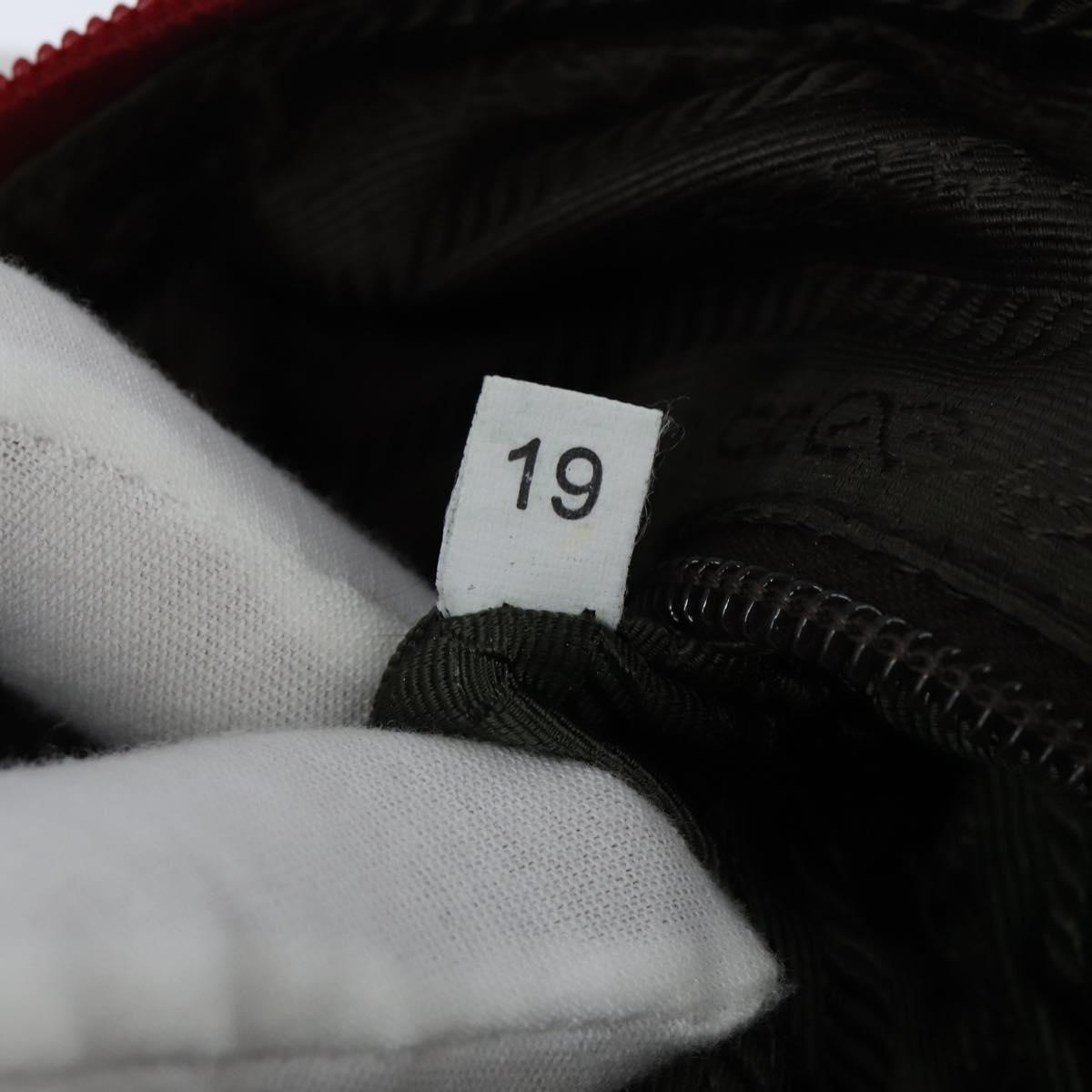 PRADA Shoulder Bag Nylon Red Silver Auth BA7316