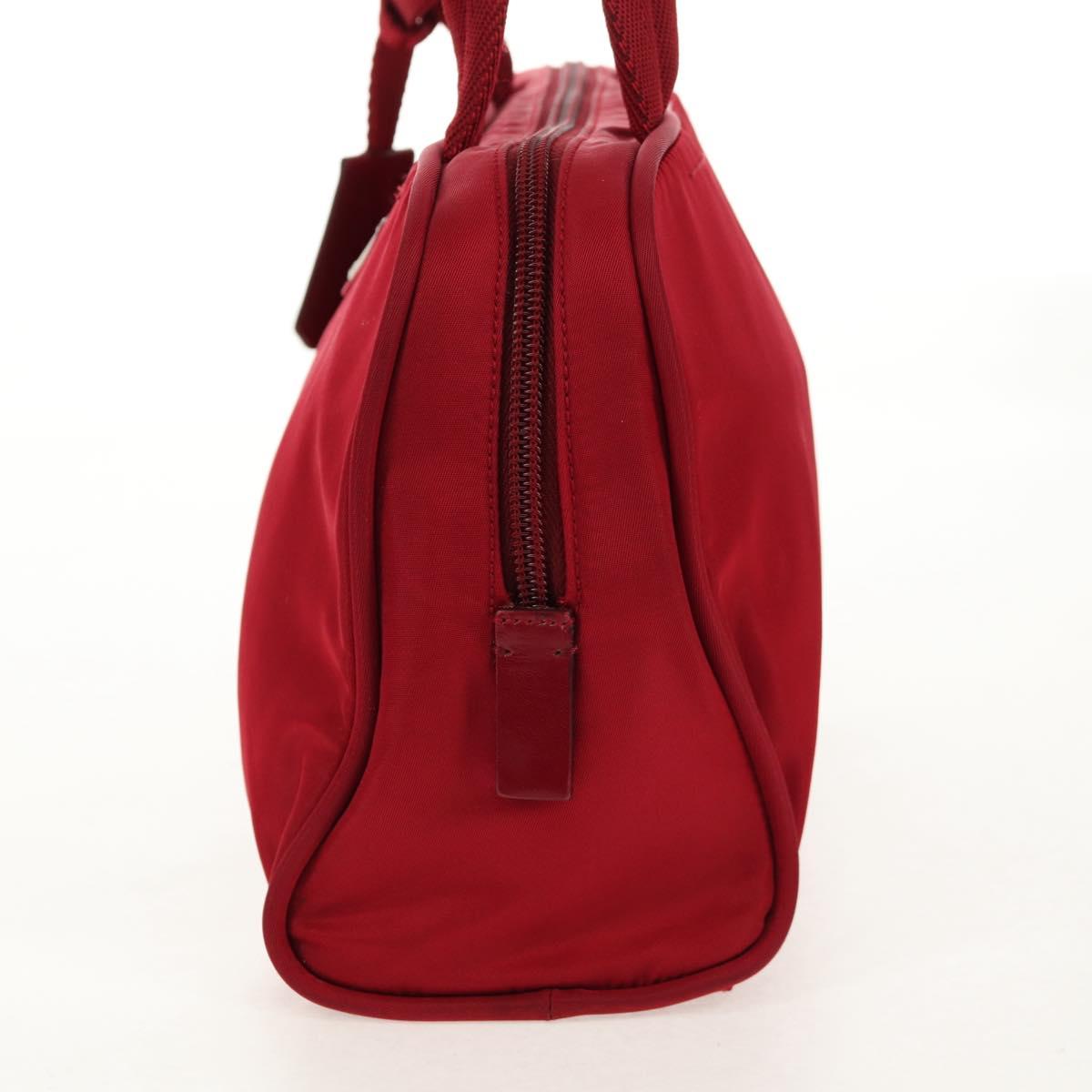 PRADA Shoulder Bag Nylon Red Silver Auth BA7317V