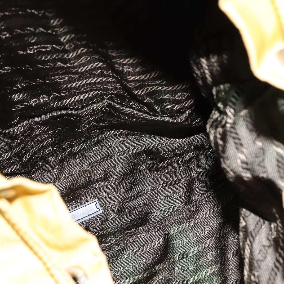 PRADA Backpack Nylon Yellow Silver Auth BA7318